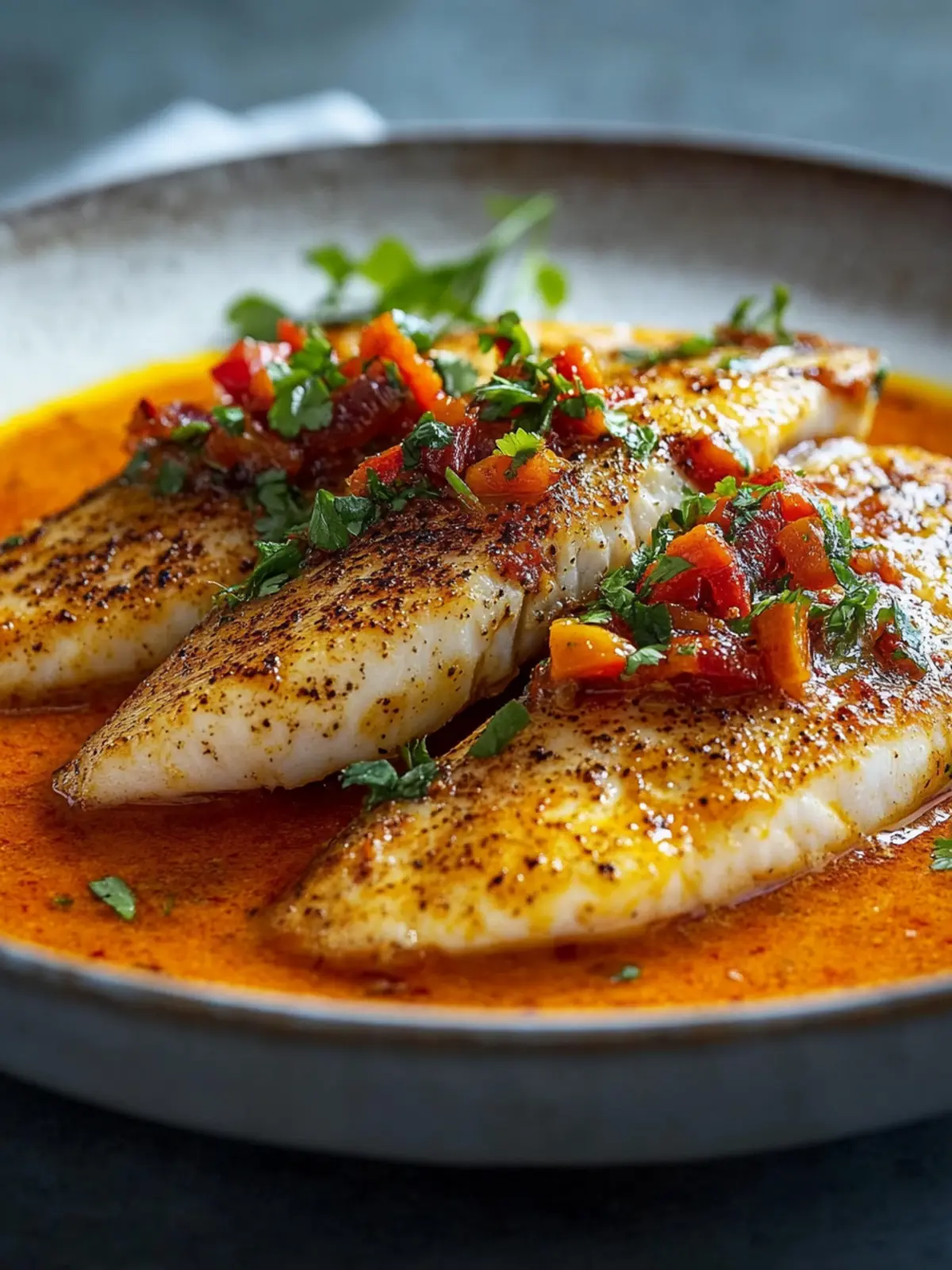 Tilapia in Bold Roasted Pepper Sauce for Flavorful Dinner Bliss 2 Tilapia in Bold Roasted Pepper Sauce
