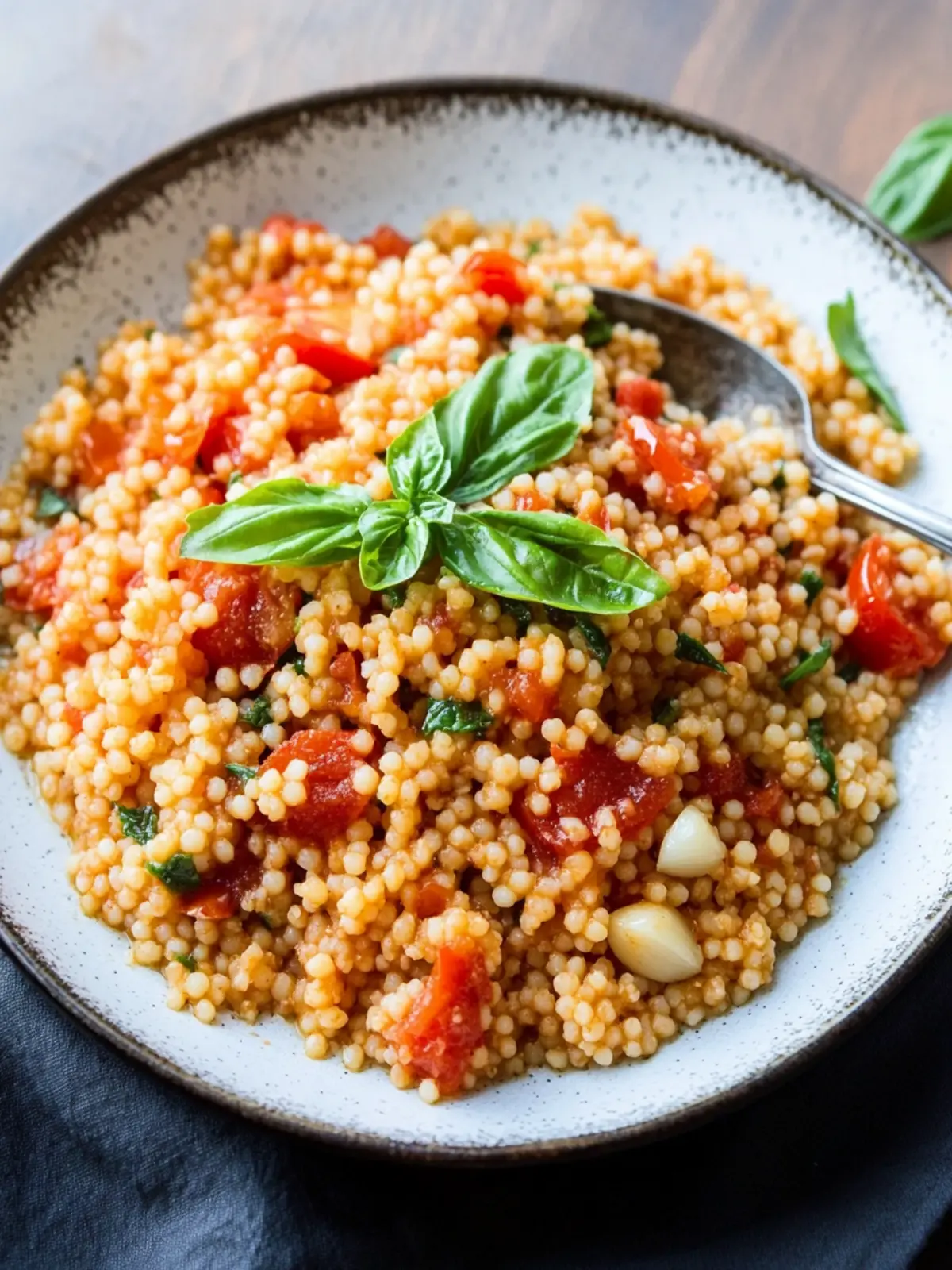 One-Pan Couscous With Garlic, Tomato and Basil Magic 5 One-Pan Couscous With Garlic, Tomato and Basil