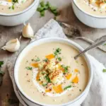 Savory Creamy Cheddar Cauliflower & Roasted Garlic Soup Delight 8 Creamy Cheddar Cauliflower & Roasted Garlic Soup