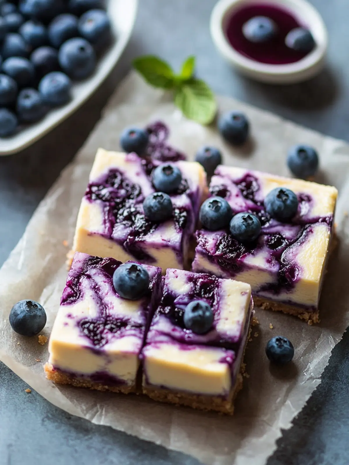 Blueberry Swirl Cheesecake Bars That Steal the Show 5 Blueberry Swirl Cheesecake Bars