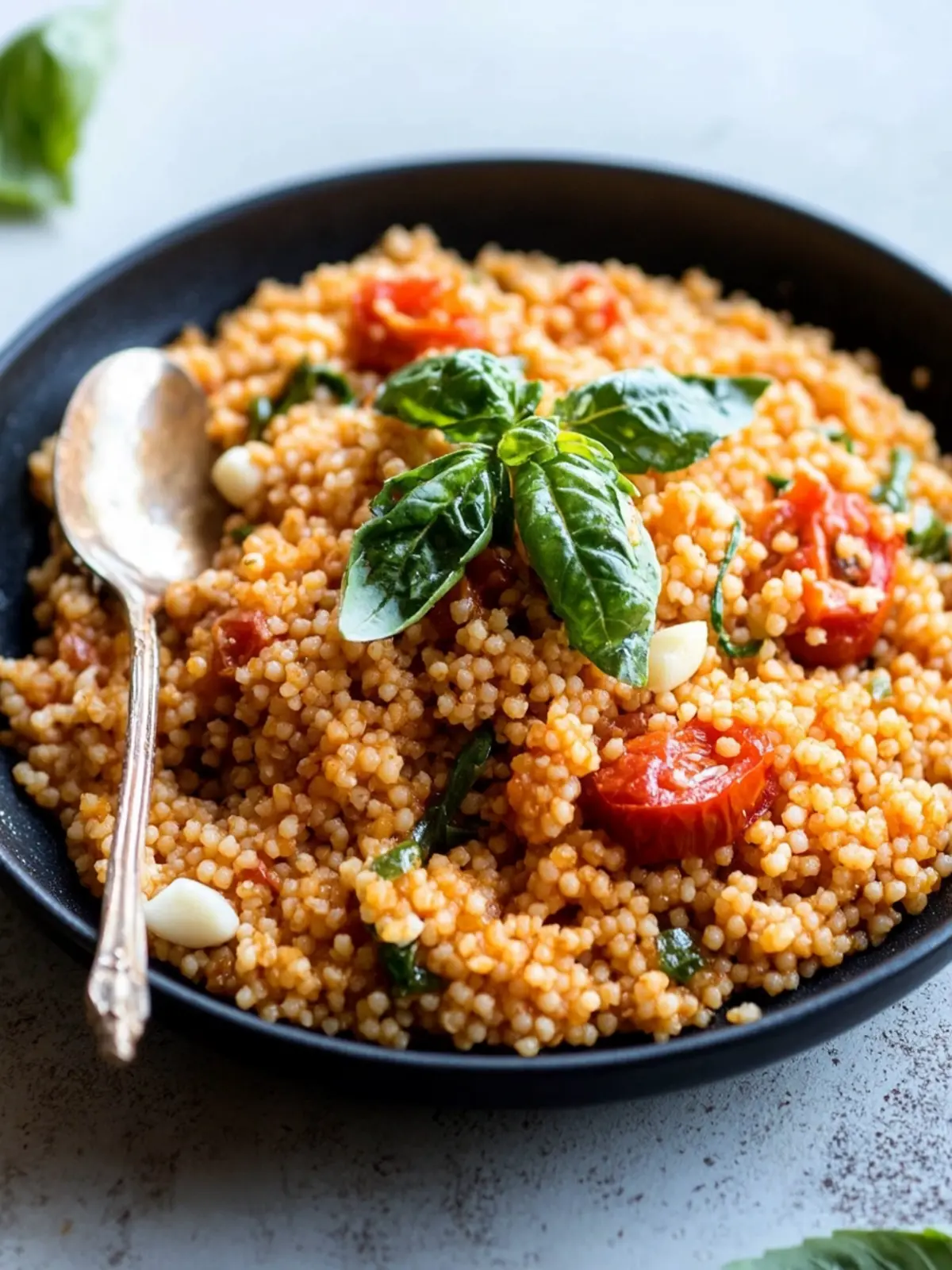 One-Pan Couscous With Garlic, Tomato and Basil Magic 4 One-Pan Couscous With Garlic, Tomato and Basil