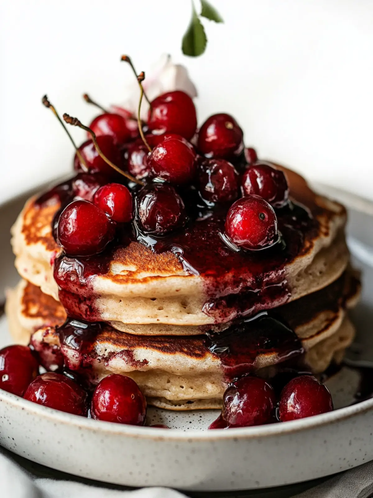 Irresistibly Fluffy Cherry Pancakes with Chocolate Delight 3 Cherry Pancakes