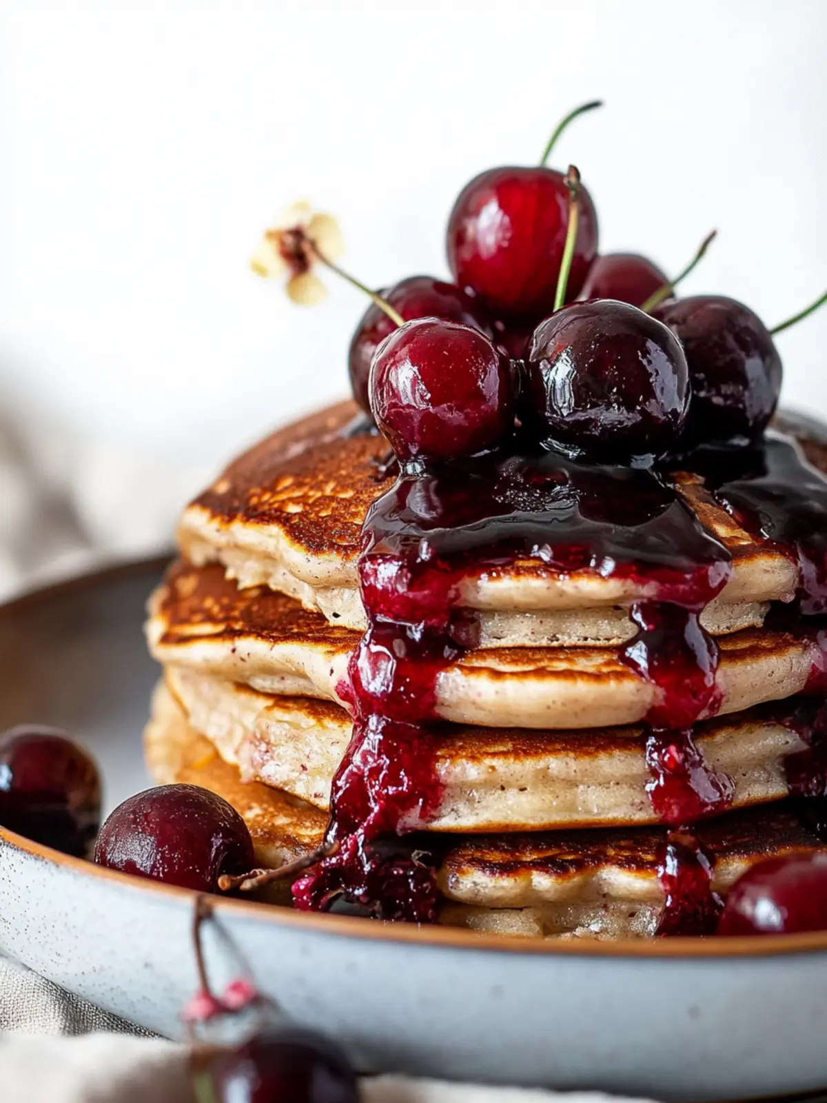 Irresistibly Fluffy Cherry Pancakes with Chocolate Delight 4 Cherry Pancakes