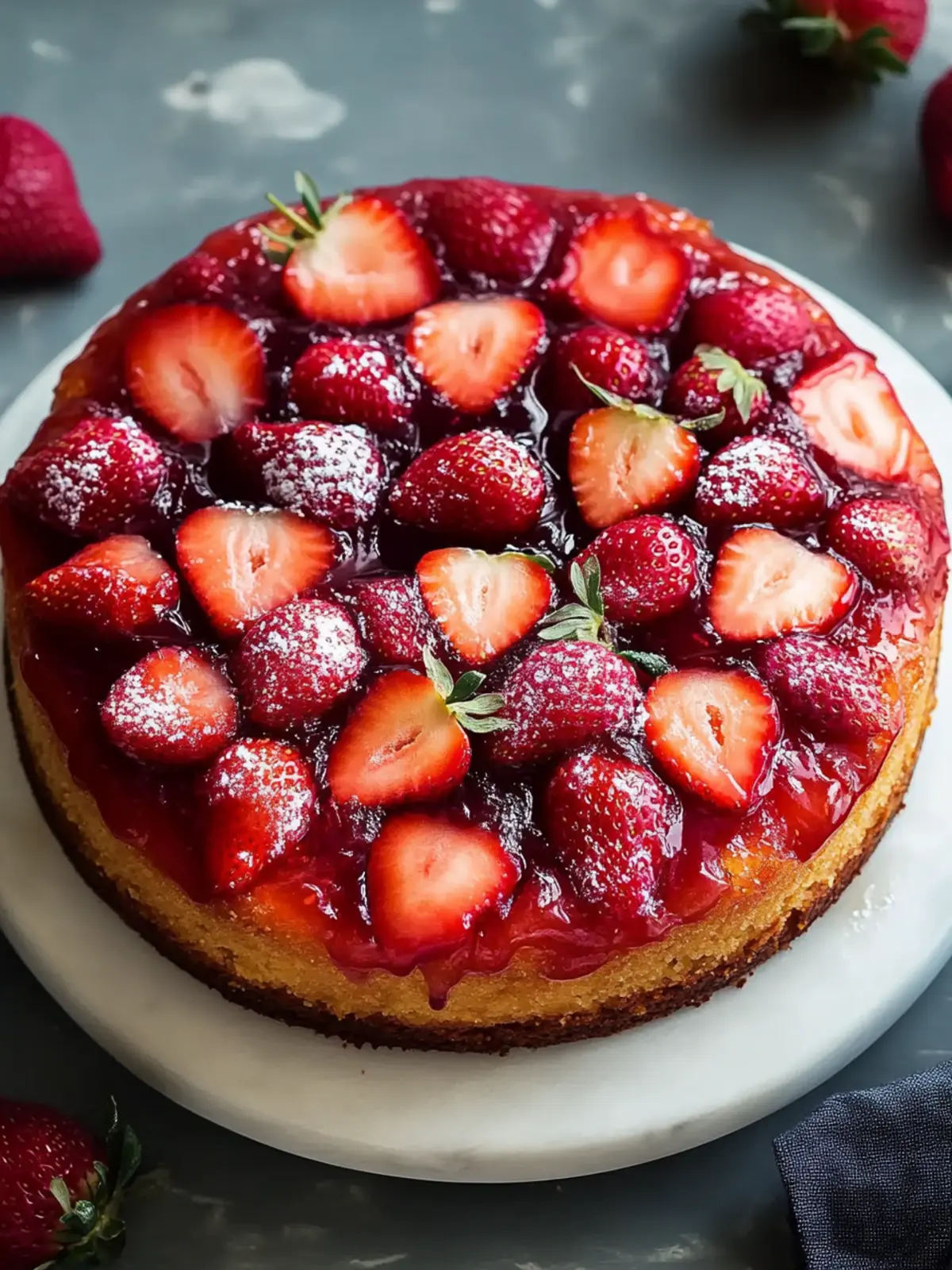 Mouthwatering Strawberry Upside Down Cake You’ll Love 3 Strawberry Upside Down Cake