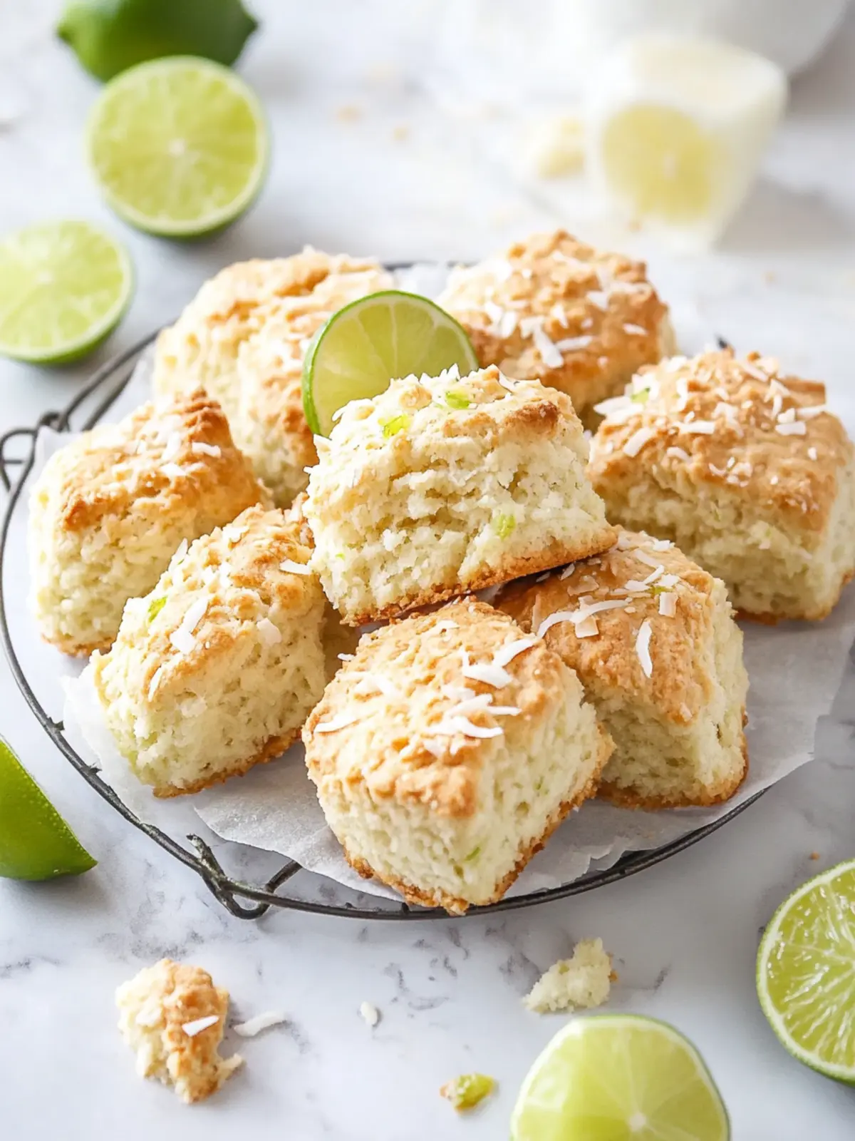 Deliciously Zesty Coconut Scones with Lime for Easy Baking 2 Coconut Scones with Lime