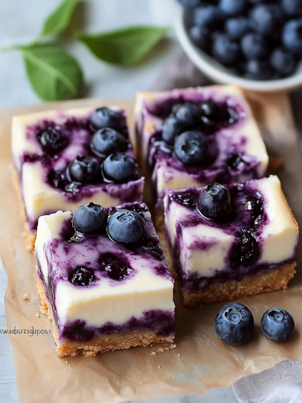 Blueberry Swirl Cheesecake Bars That Steal the Show 4 Blueberry Swirl Cheesecake Bars