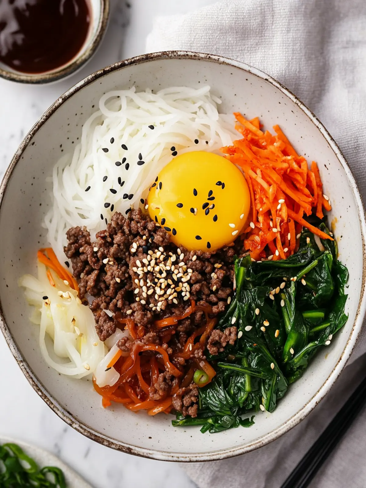 Delicious Bibimbap with Ground Beef: A Flavorful Twist! 3 Bibimbap with Ground Beef