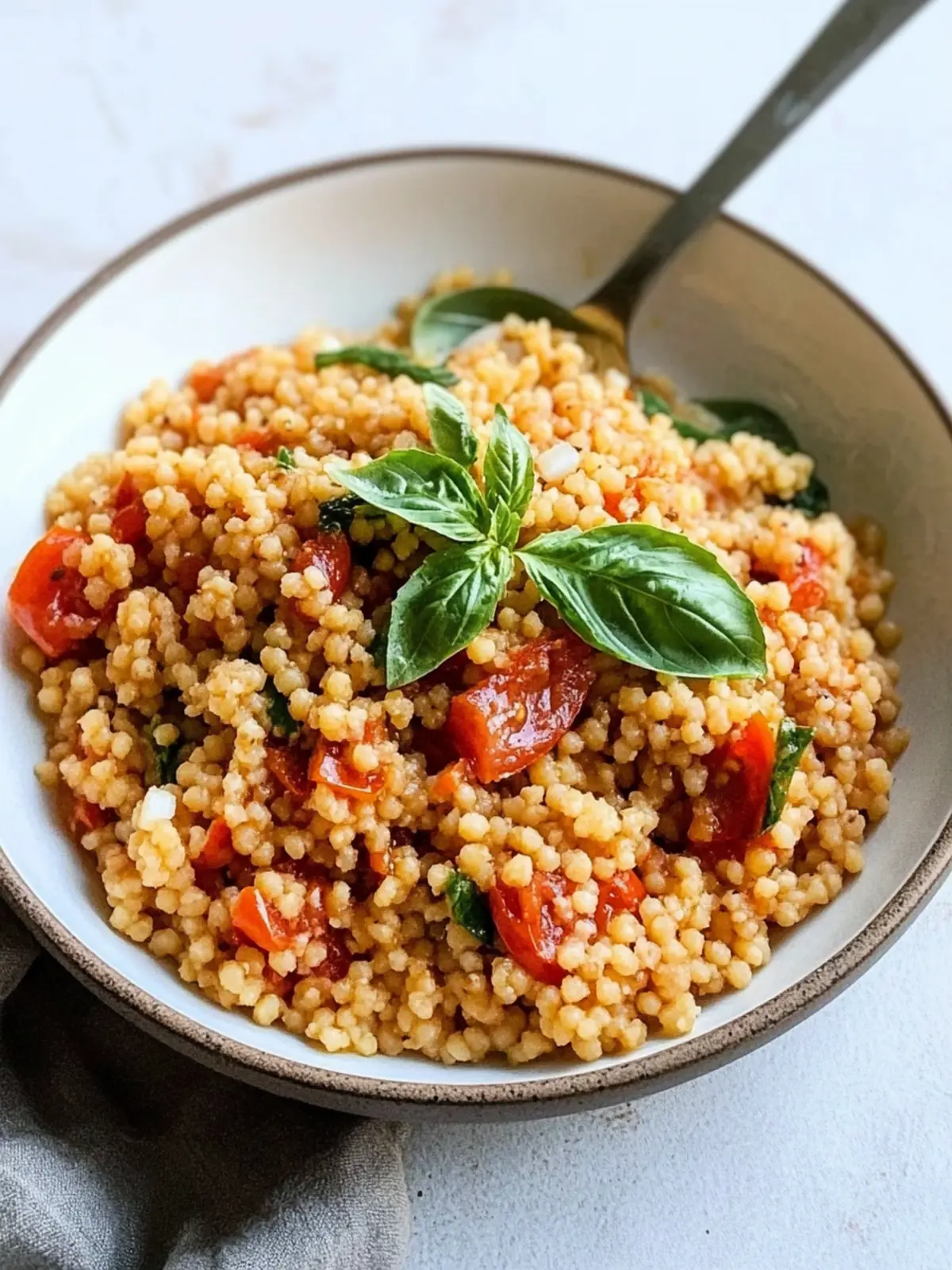 One-Pan Couscous With Garlic, Tomato and Basil Magic 2 One-Pan Couscous With Garlic, Tomato and Basil