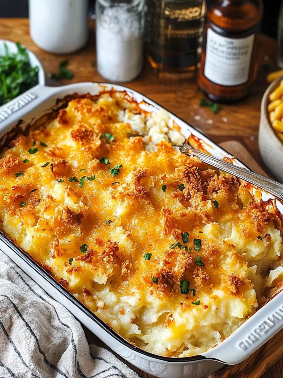 Crispy Chicken Mashed Potato Casserole for Ultimate Comfort 5 Mashed Potato Casserole with Crispy Chicken