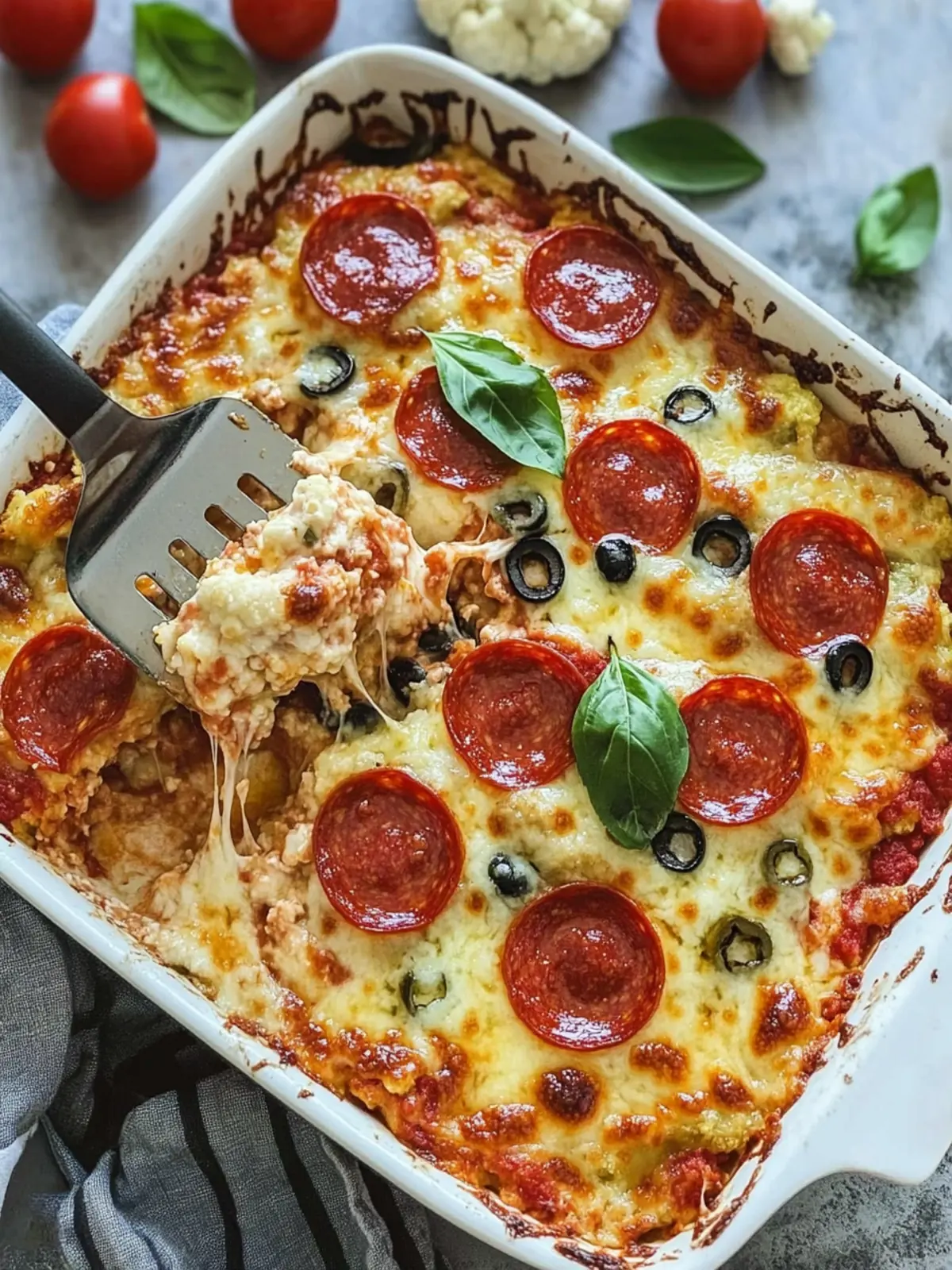 Irresistible Cauliflower Pizza Casserole Everyone Will Love 3 Cauliflower Pizza Casserole