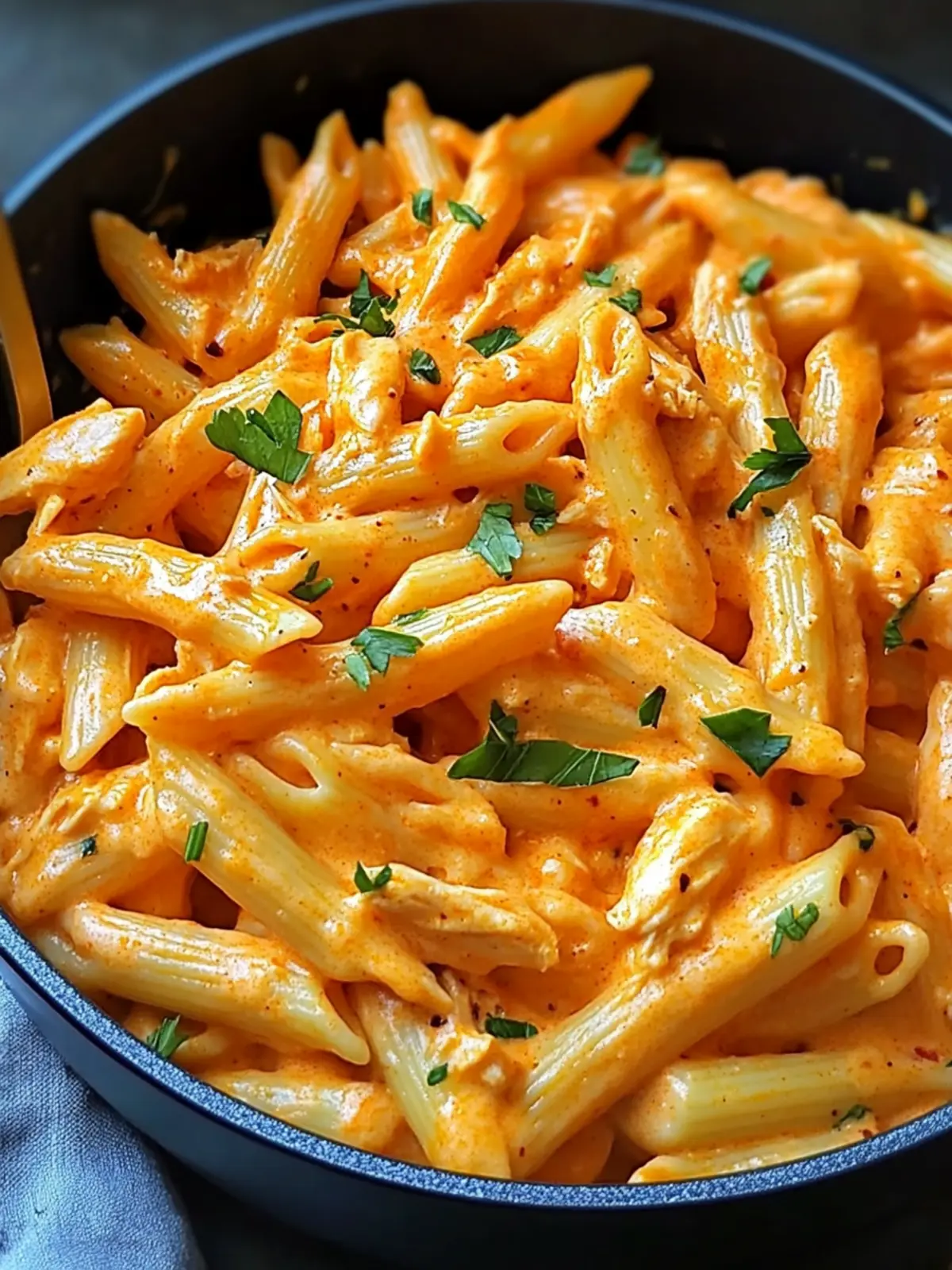 Delicious One-Pot Creamy Buffalo Chicken Pasta in 25 Minutes! 5 One-Pot Creamy Buffalo Chicken Pasta