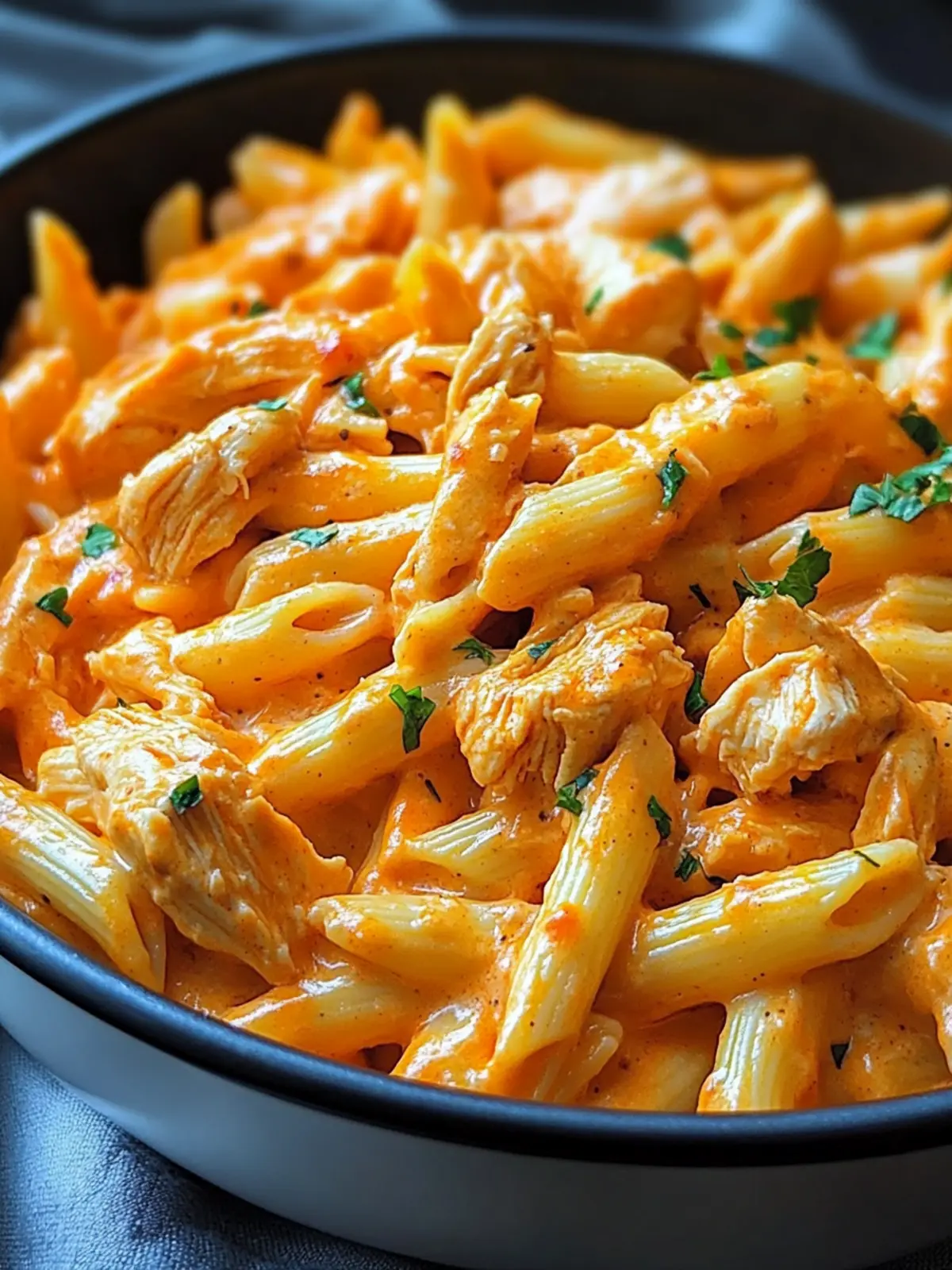 Delicious One-Pot Creamy Buffalo Chicken Pasta in 25 Minutes! 2 One-Pot Creamy Buffalo Chicken Pasta
