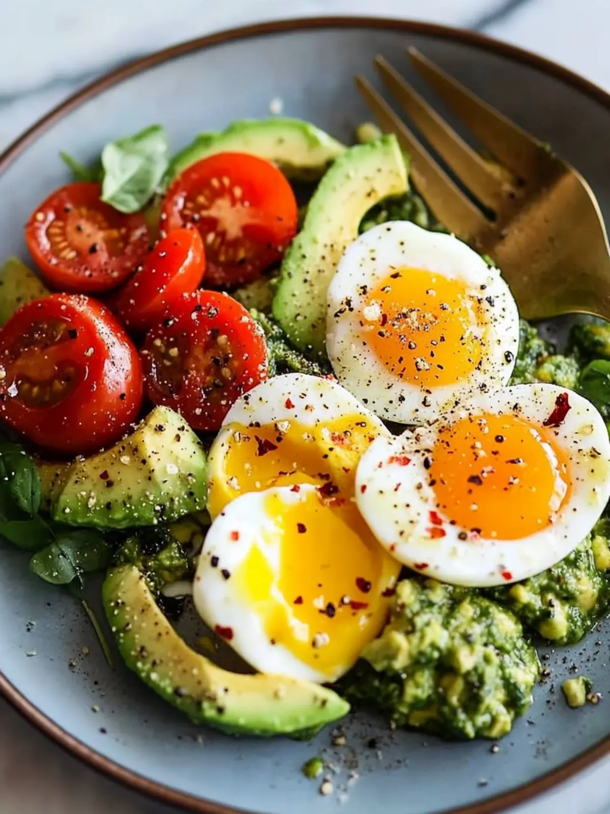 Pesto Tomato, Egg & Avocado Breakfast Salad to Brighten Mornings 2 Pesto Tomato, Egg & Avocado Breakfast Salad
