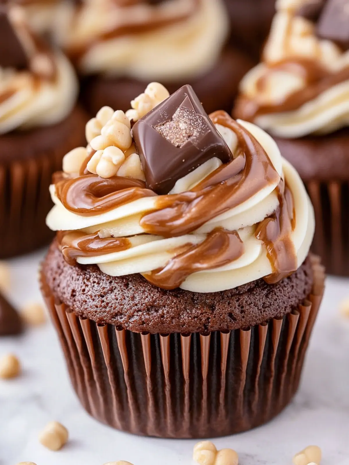 Decadent Kinder Bueno Cupcakes with Hazelnut Mousse Delight 2 Kinder Bueno Cupcakes