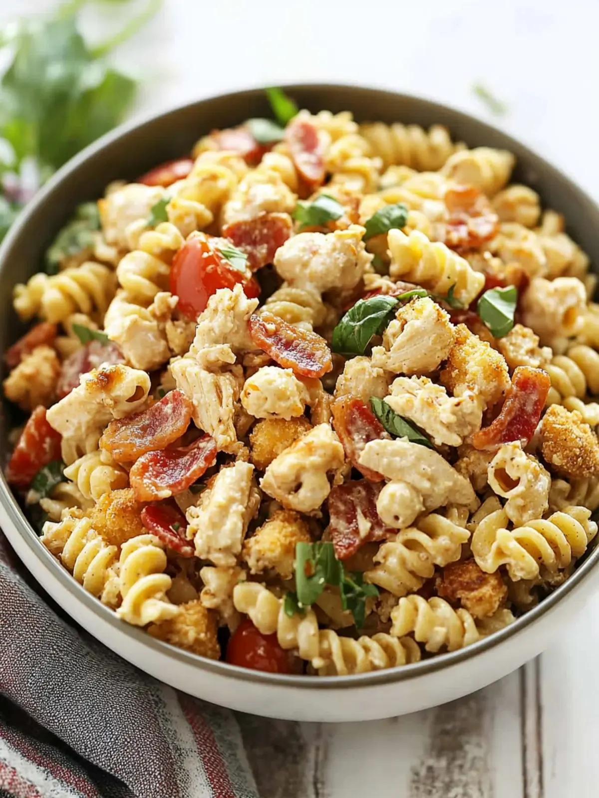 Delicious Popcorn Chicken Bacon Ranch Pasta Salad You’ll Love 3 Popcorn Chicken Bacon Ranch Pasta Salad