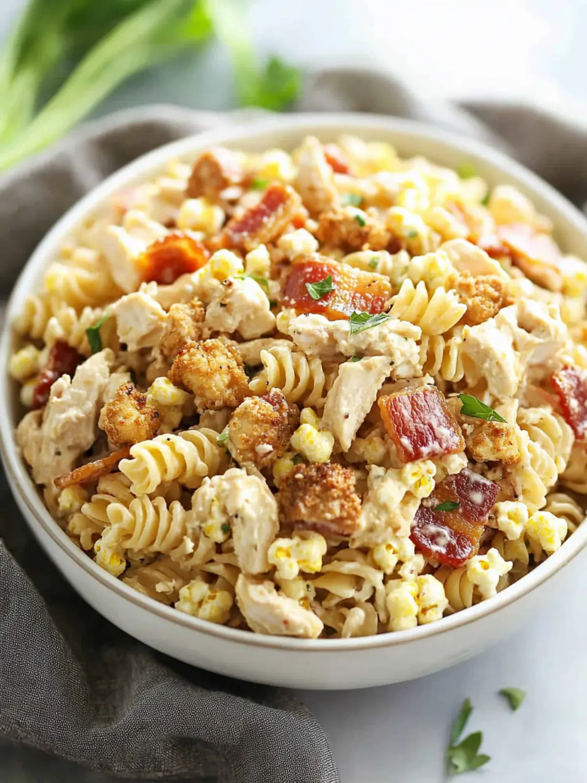 Delicious Popcorn Chicken Bacon Ranch Pasta Salad You’ll Love 5 Popcorn Chicken Bacon Ranch Pasta Salad