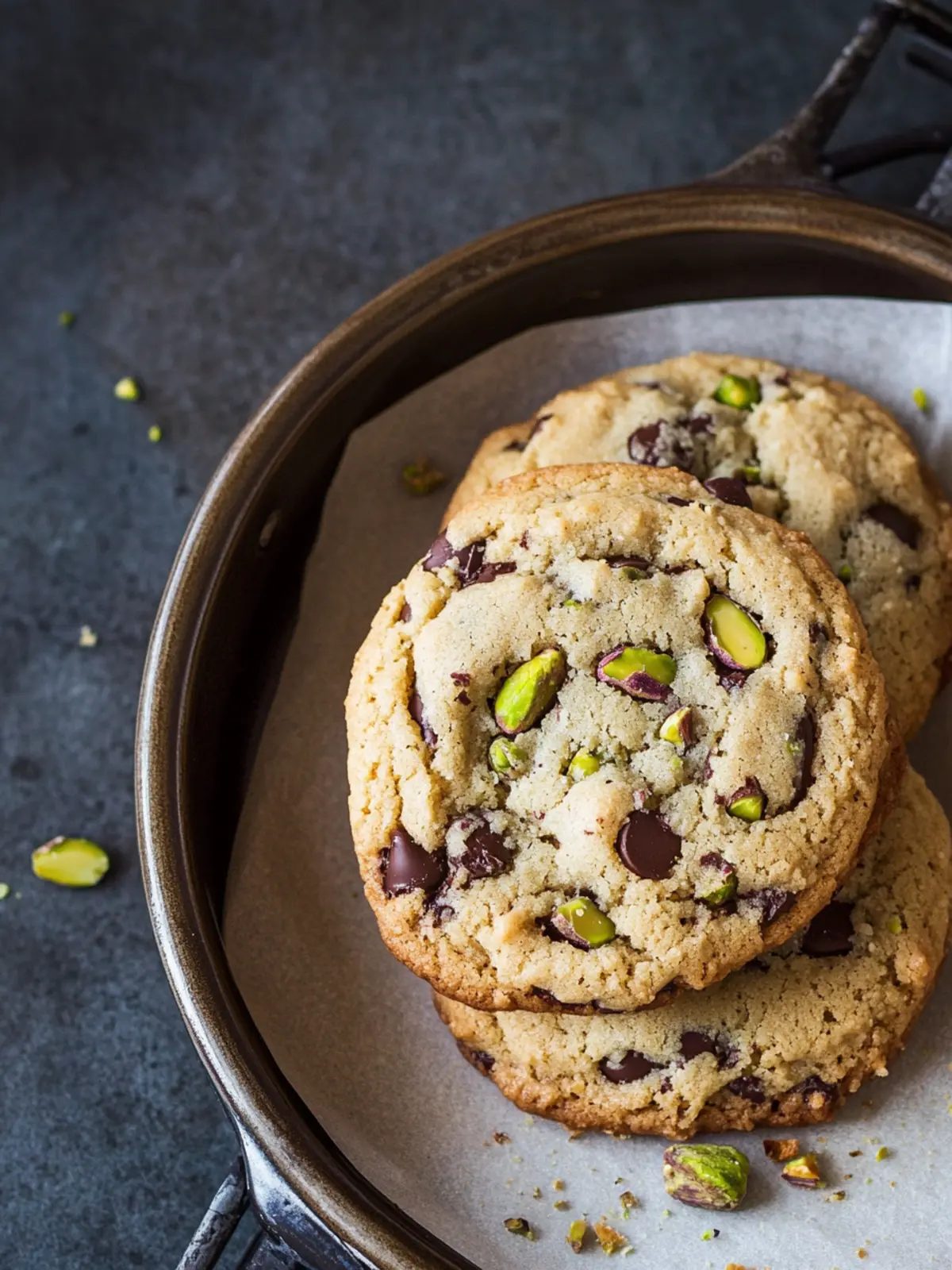 Decadent Salted Pistachio Dark Chocolate Chip Cookies Recipe 4 Salted Pistachio Dark Chocolate Chip Cookies