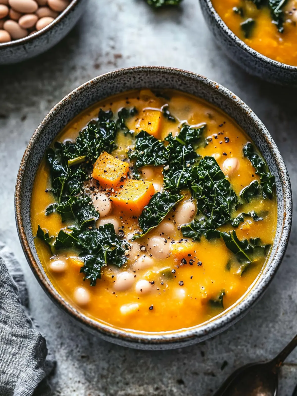 Cozy Butternut Squash, Kale and White Bean Soup Delight 4 Butternut Squash, Kale and White Bean Soup