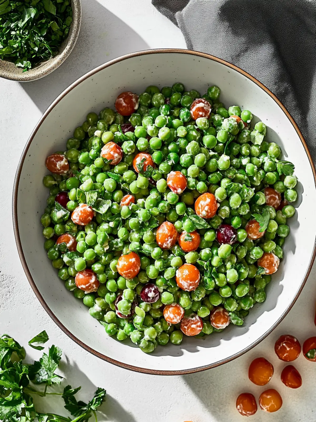 Zesty Pea Salad with Crispy Bacon and Cheddar Delight 3 Pea Salad