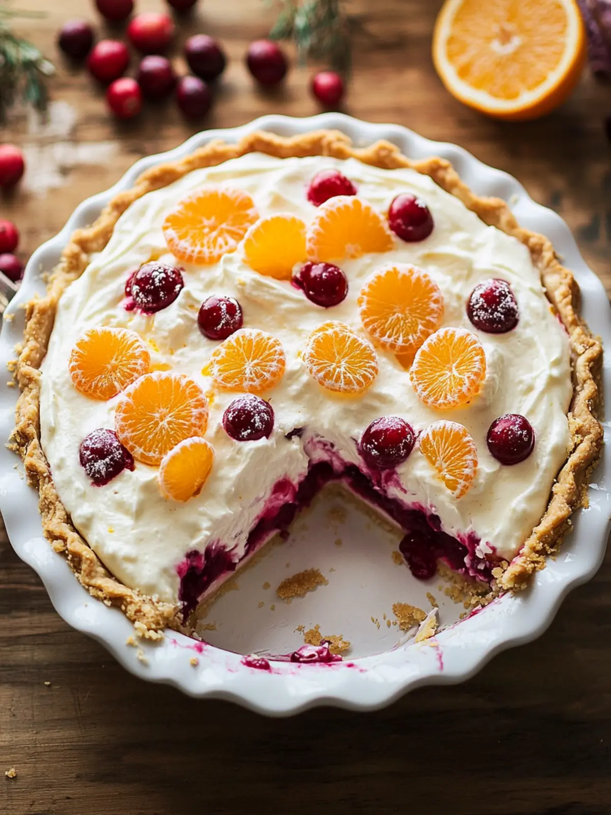 Delightful Cranberry Orange Cream Pie That's Simply No-Bake 3 Cranberry Orange Cream Pie