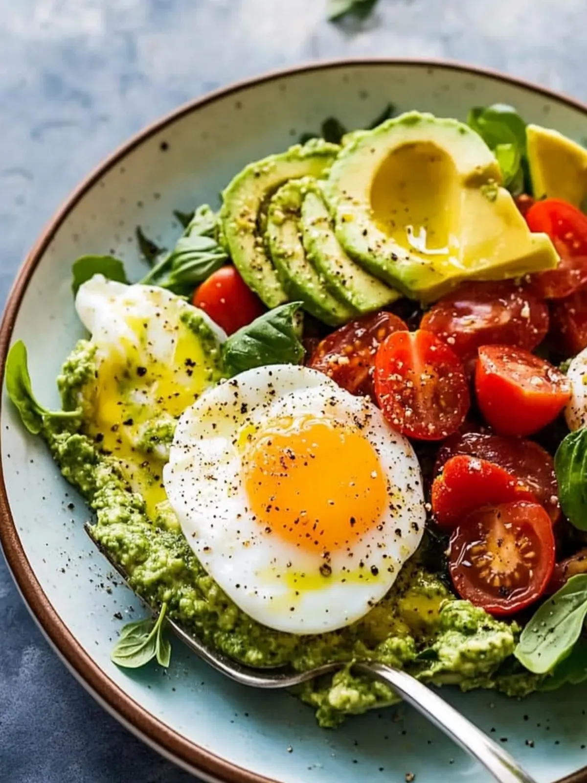 Pesto Tomato, Egg & Avocado Breakfast Salad to Brighten Mornings 5 Pesto Tomato, Egg & Avocado Breakfast Salad