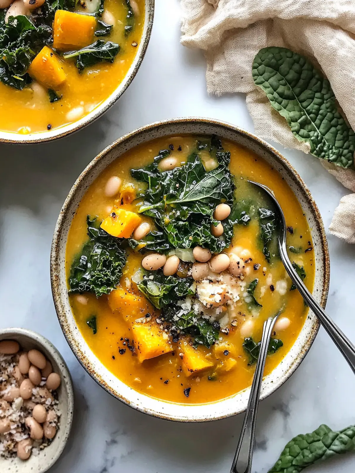 Cozy Butternut Squash, Kale and White Bean Soup Delight 3 Butternut Squash, Kale and White Bean Soup