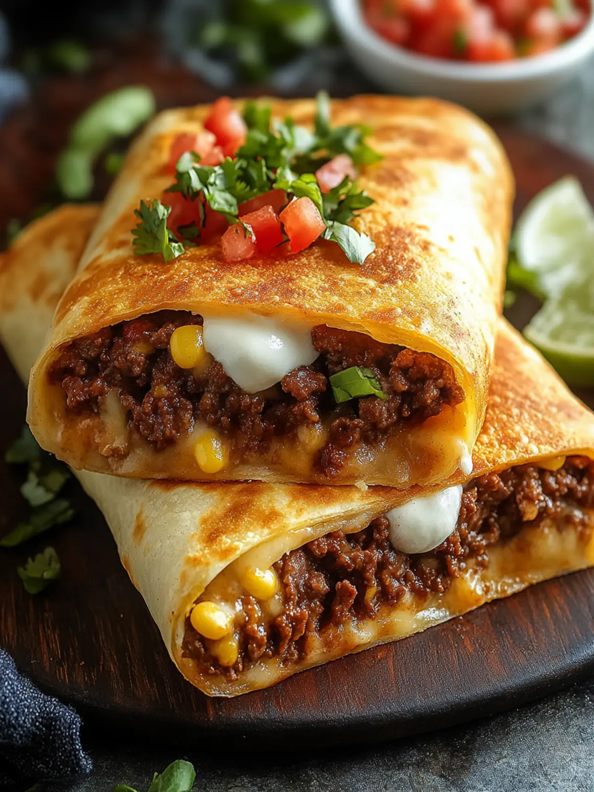 Sizzling Beef and Cheese Chimichangas for Taco Night Joy 3 Beef and Cheese Chimichangas