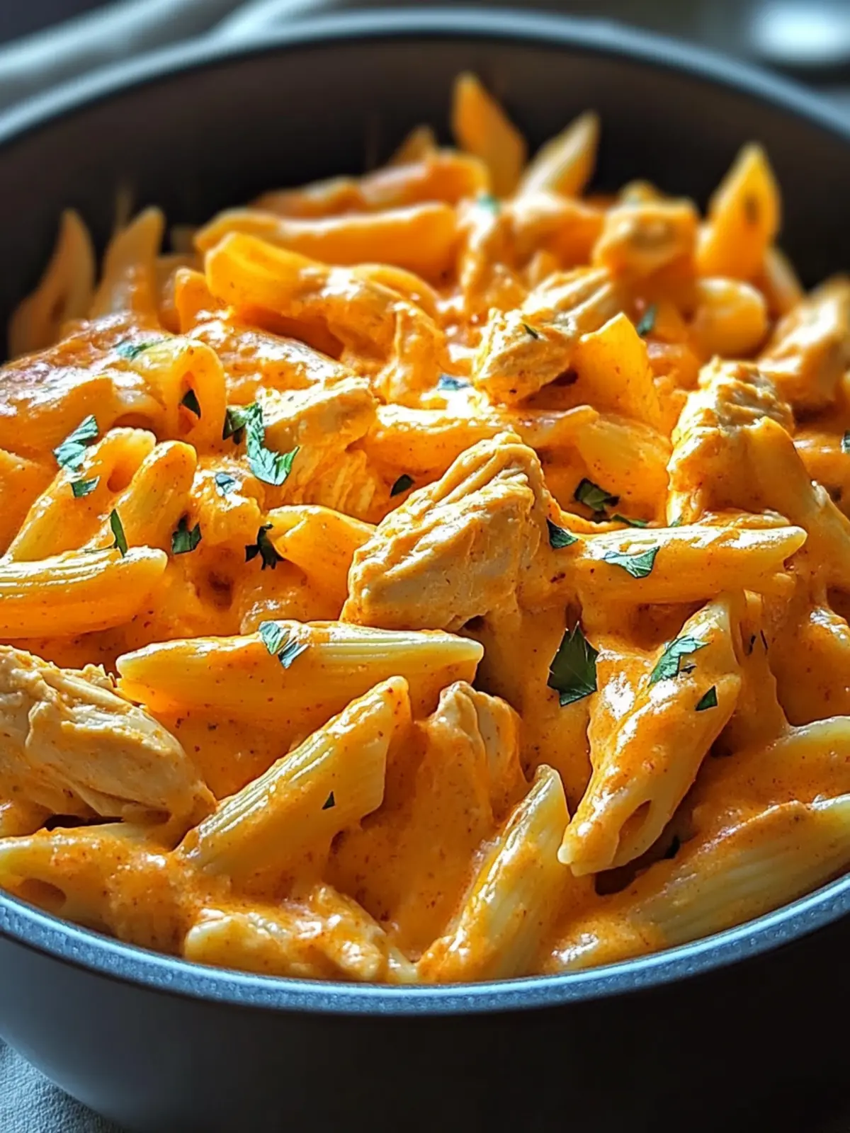 Delicious One-Pot Creamy Buffalo Chicken Pasta in 25 Minutes! 4 One-Pot Creamy Buffalo Chicken Pasta