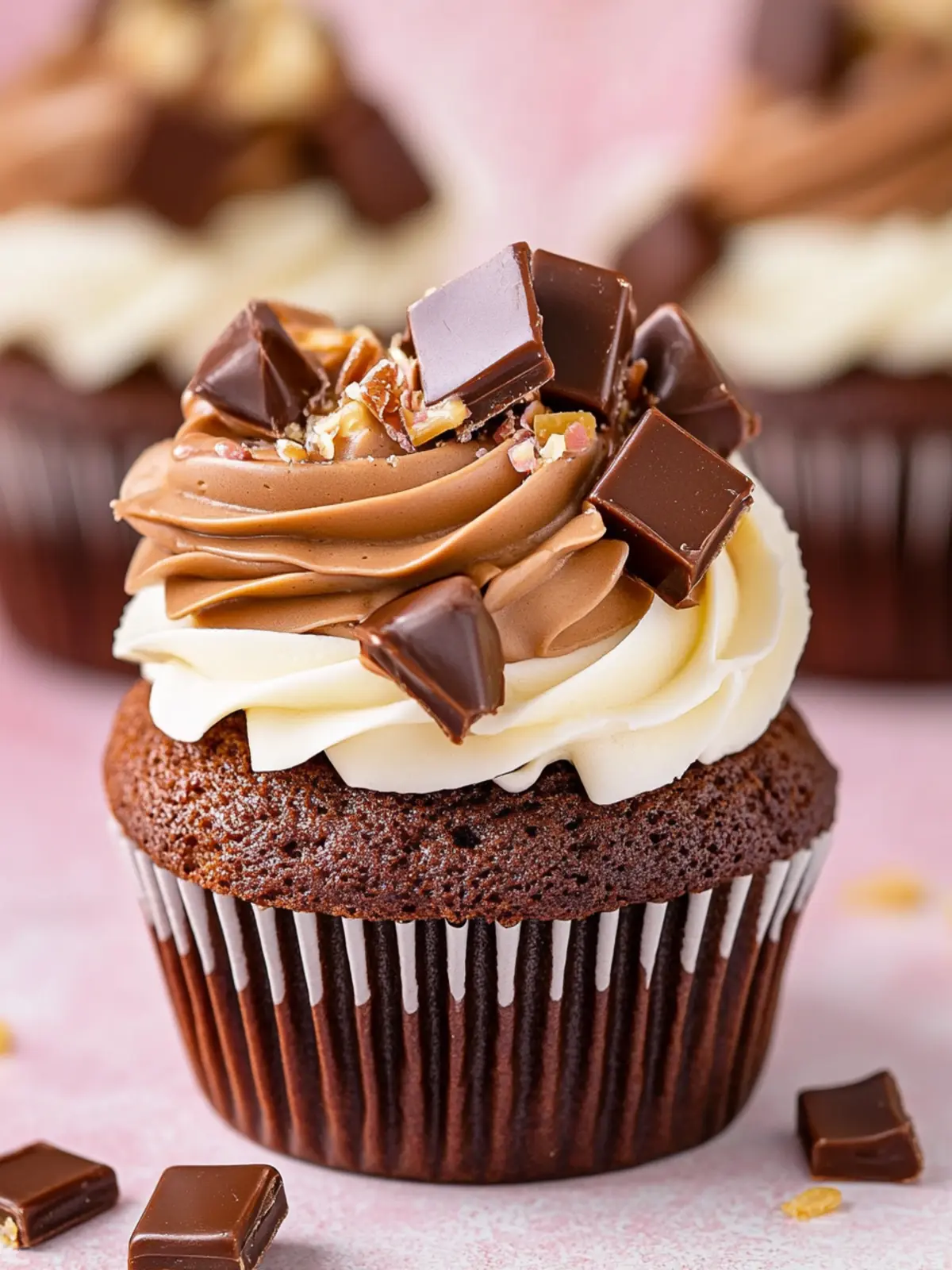 Decadent Kinder Bueno Cupcakes with Hazelnut Mousse Delight 4 Kinder Bueno Cupcakes