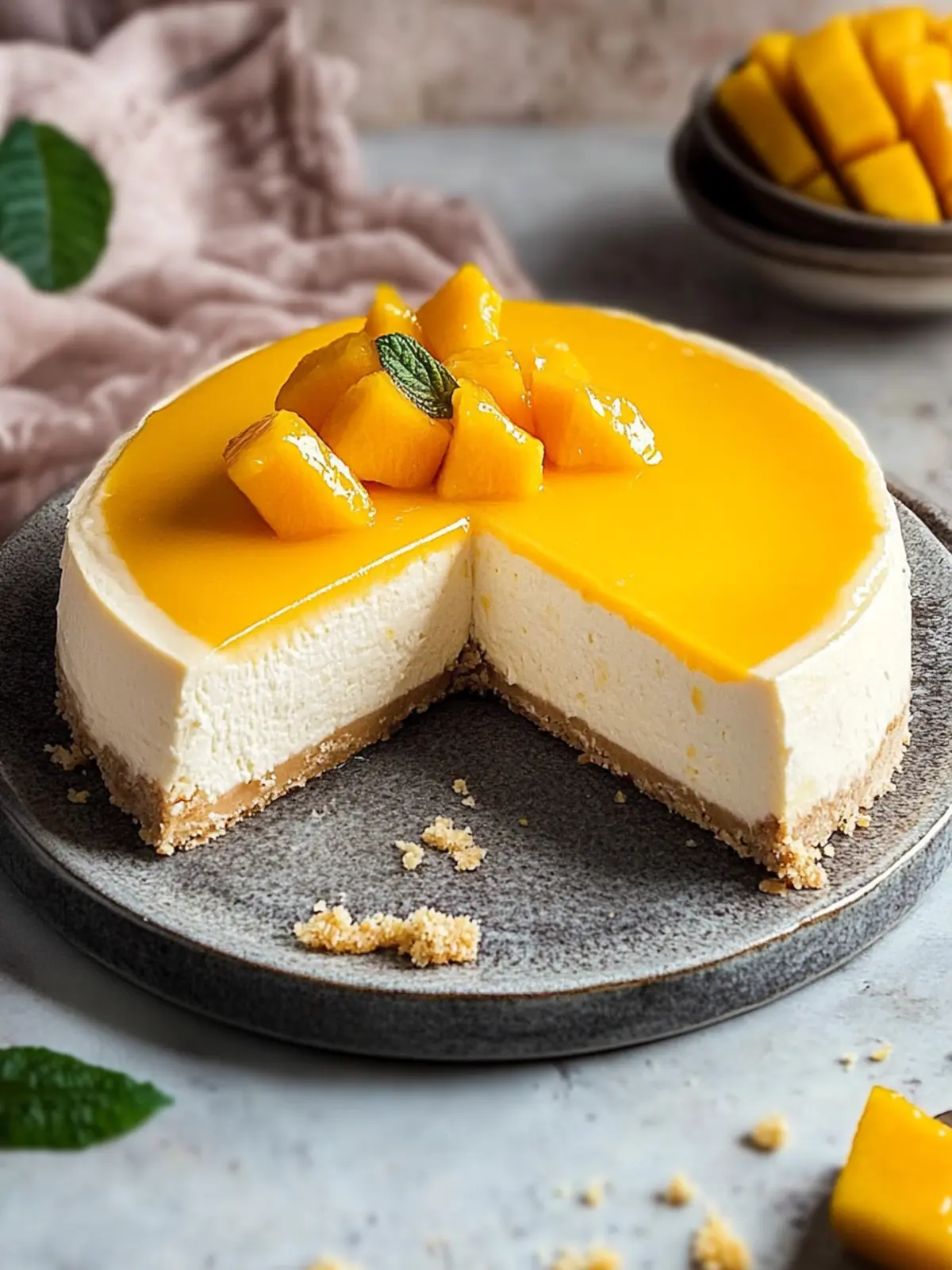 Creamy No Bake Mango Cheesecake That Wows Your Taste Buds 2 Mango Cheesecake
