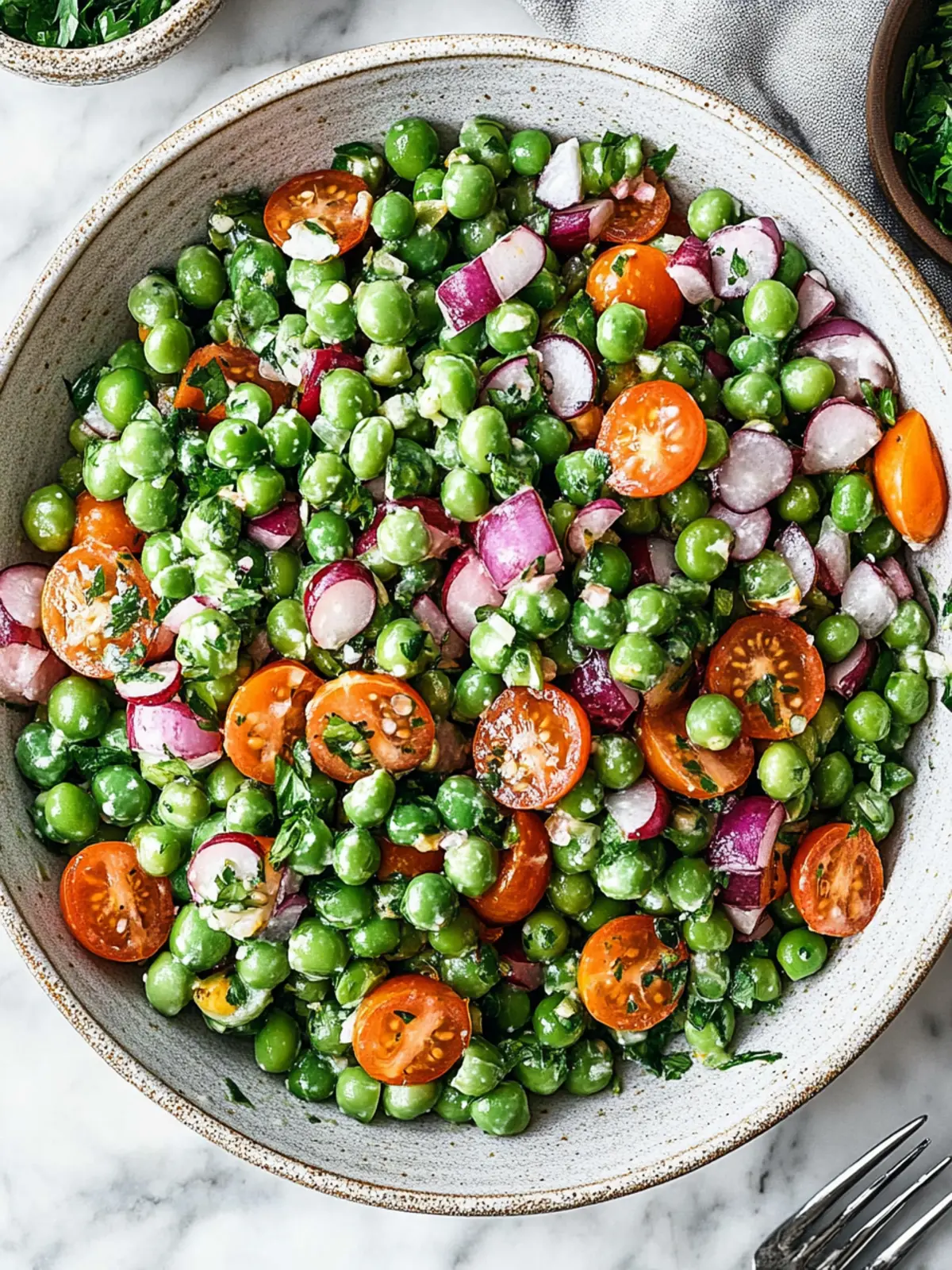 Zesty Pea Salad with Crispy Bacon and Cheddar Delight 4 Pea Salad