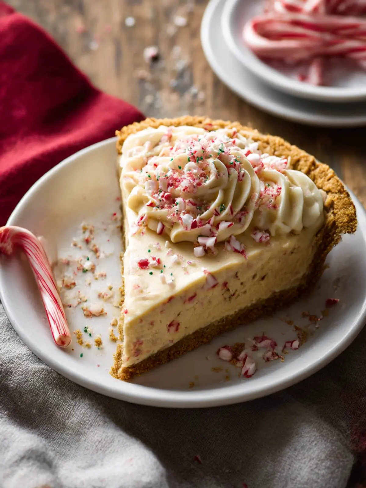 Indulge in White Chocolate Candy Cane Pie Bliss 2 White Chocolate Candy Cane Pie