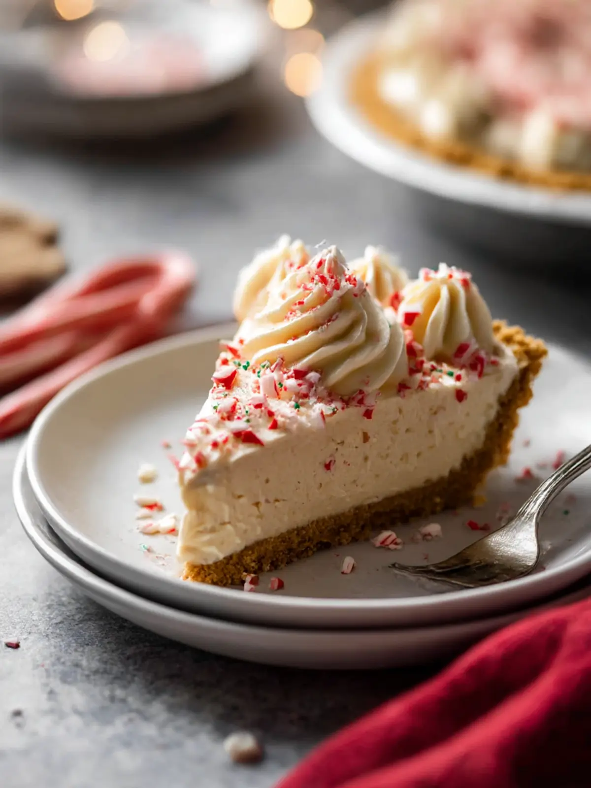Indulge in White Chocolate Candy Cane Pie Bliss 5 White Chocolate Candy Cane Pie