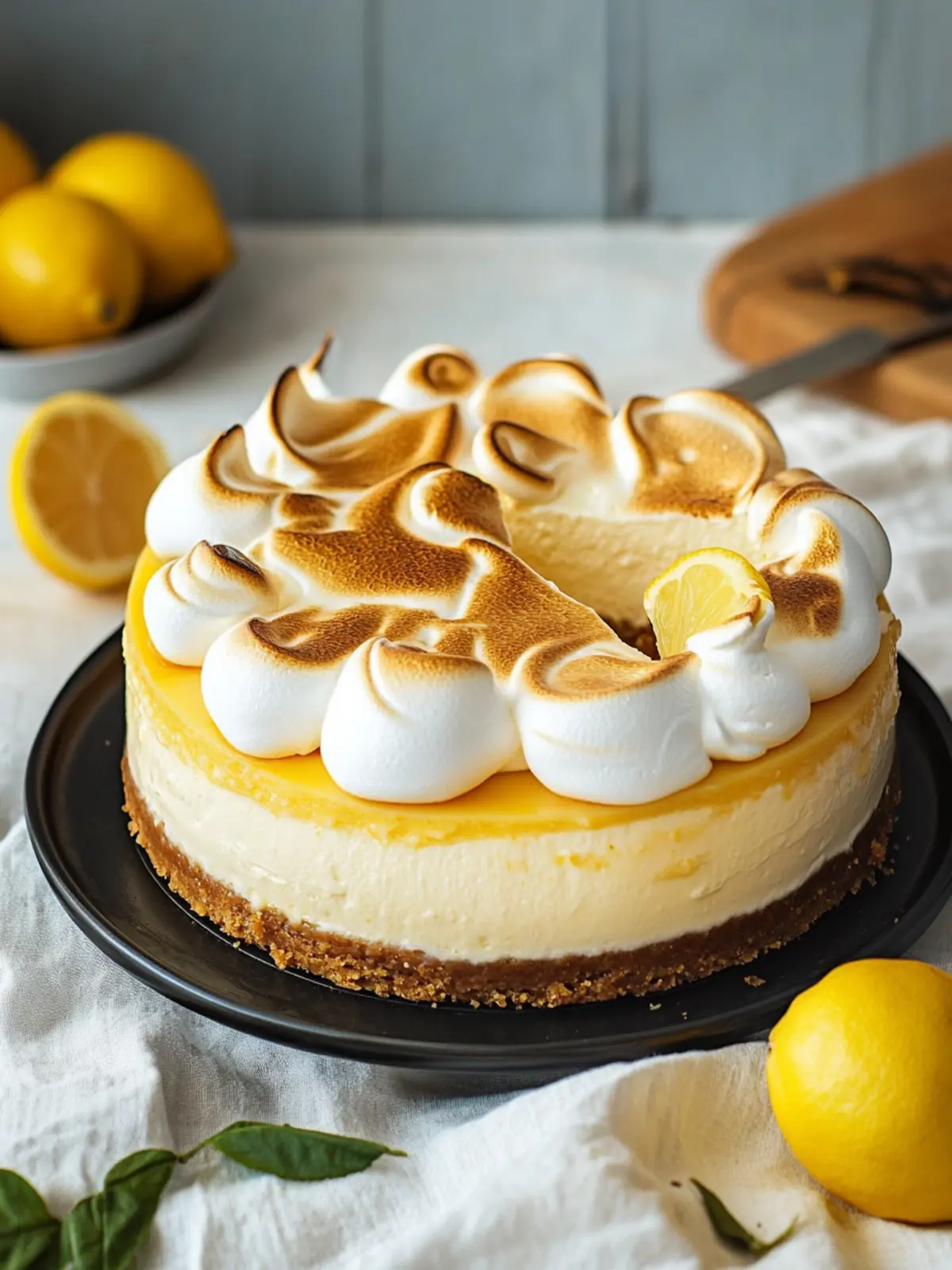Gorgeous Lemon Cheesecake with Meringue Topping Delight 5 Lemon Cheesecake with Meringue Topping