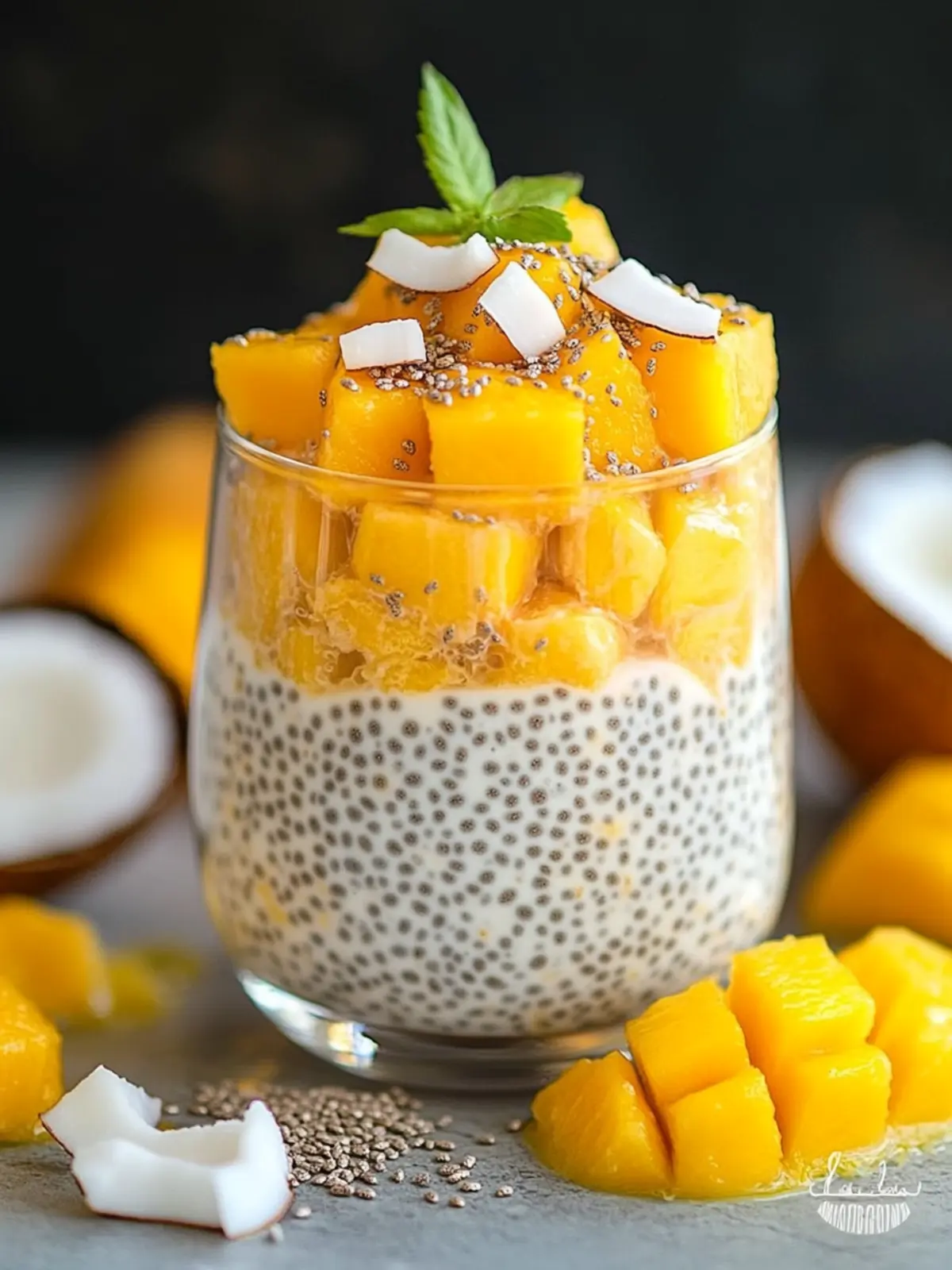 Delicious Fresh Mango Coconut Chia Seed Parfait Recipe! 5 Fresh Mango Coconut Chia Seed Parfait