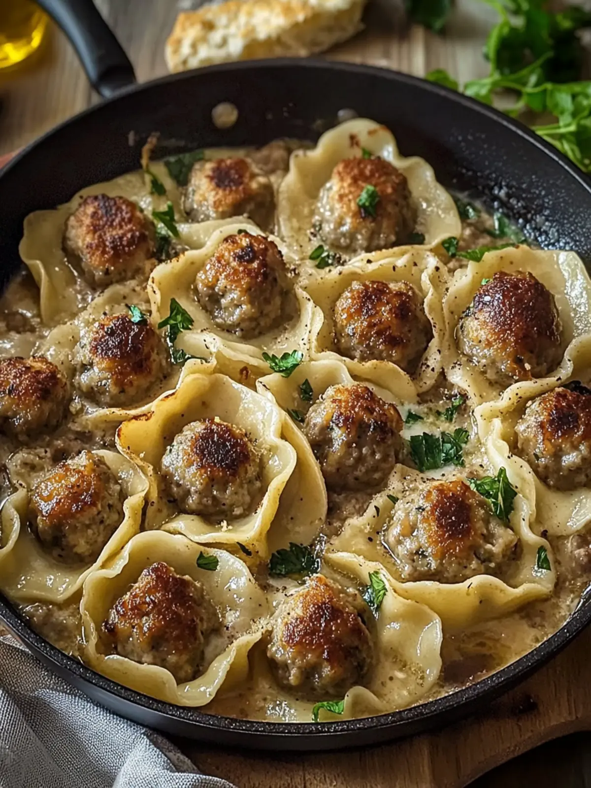 Savor the Pierogi and Meatball Skillet Delight at Home 3 Pierogi and Meatball Skillet