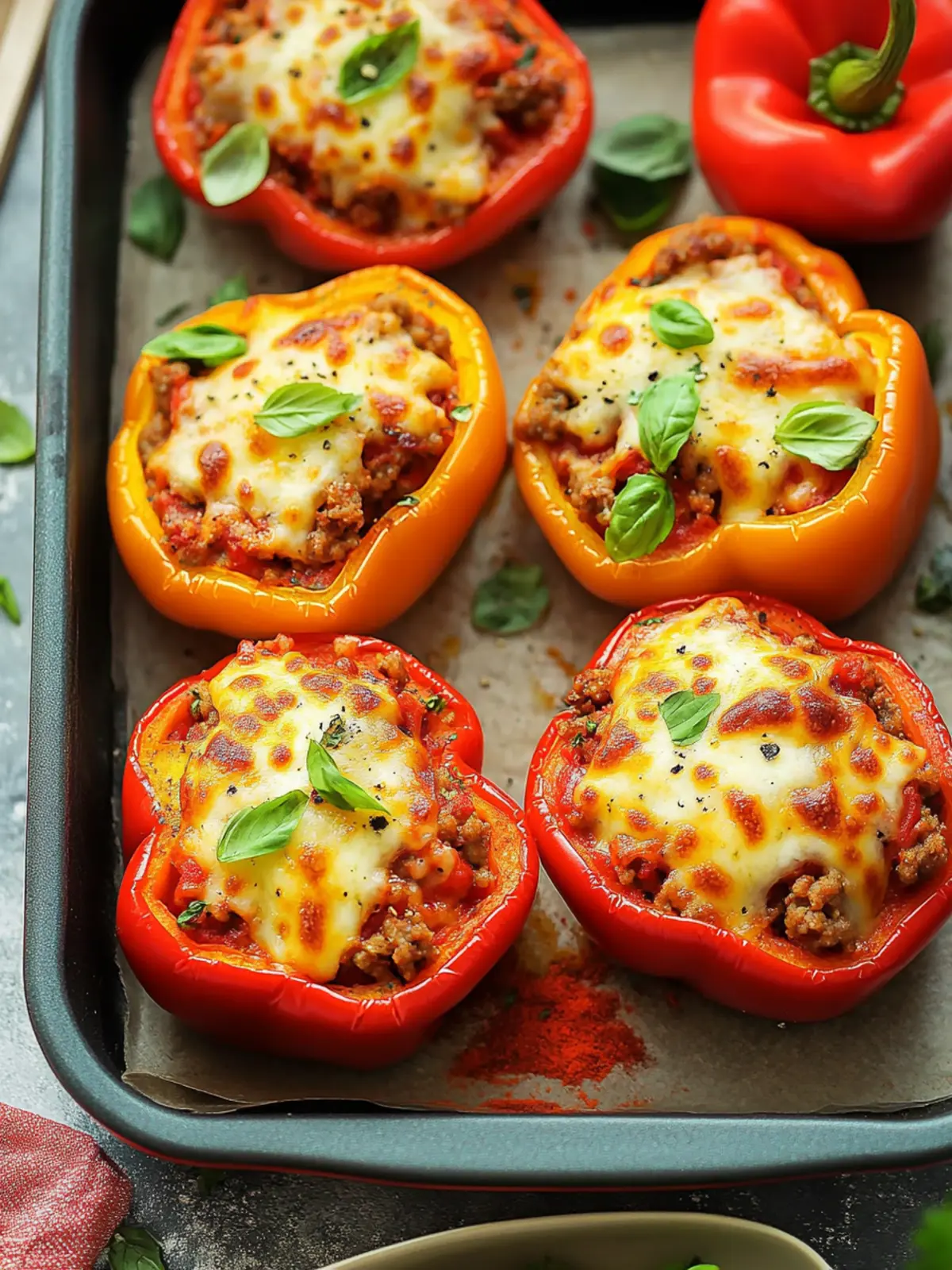 Irresistible Low Carb Pizza Stuffed Peppers with Ground Beef 3 Low Carb Pizza Stuffed Peppers with Ground Beef