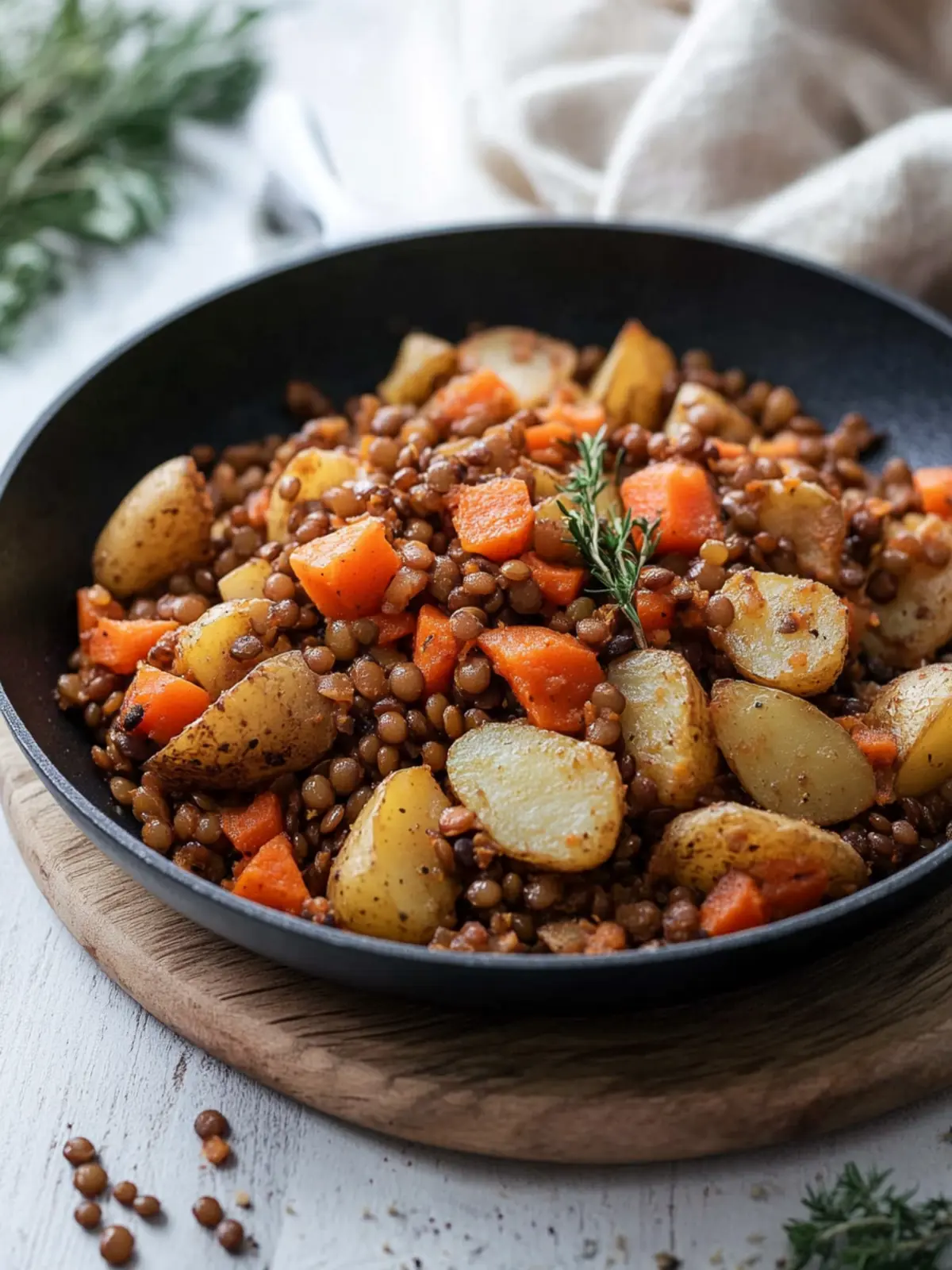 Delicious Skillet Potato Recipe with Lentils and Carrots 5 Skillet Potato Recipe with Lentils and Carrots