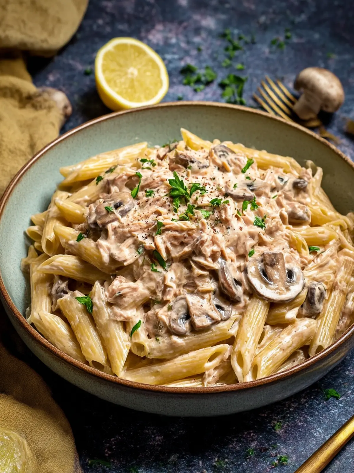 Deliciously Creamy Tuna and Mushroom Pasta in 20 Minutes! 2 Creamy Tuna and Mushroom Pasta
