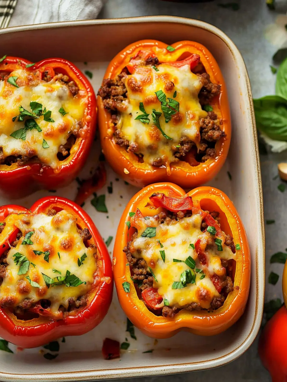 Irresistible Low Carb Pizza Stuffed Peppers with Ground Beef 2 Low Carb Pizza Stuffed Peppers with Ground Beef