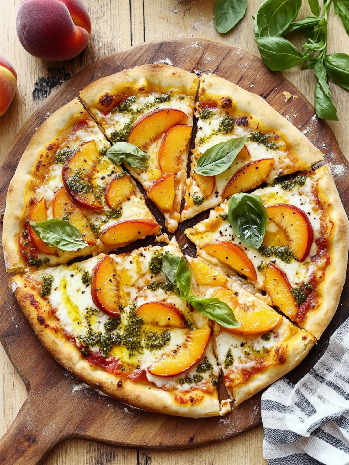 Savory Georgia Peach Pizza with Pesto and Goat Cheese Delights 4 Georgia Peach Pizza