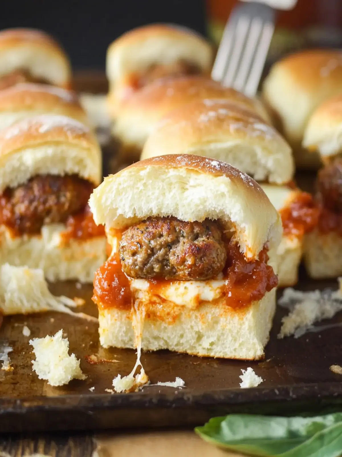 Savory Mozzarella Meatball Sliders on Hawaiian Rolls You’ll Love 2 Mozzarella Meatball Sliders on Hawaiian Rolls