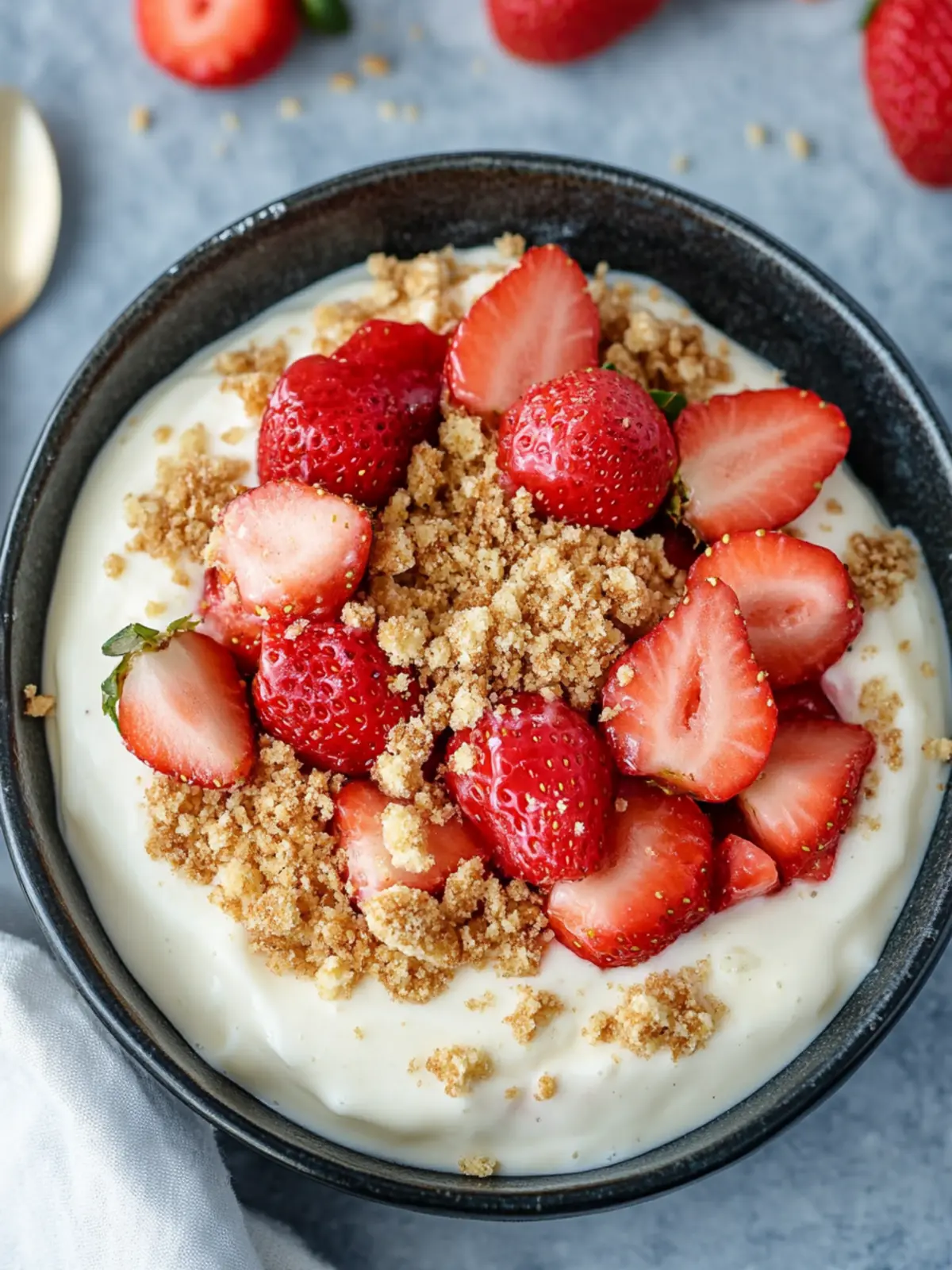 Indulge in a Strawberry Cheesecake Yogurt Bowl Delight 5 Strawberry Cheesecake Yogurt Bowl
