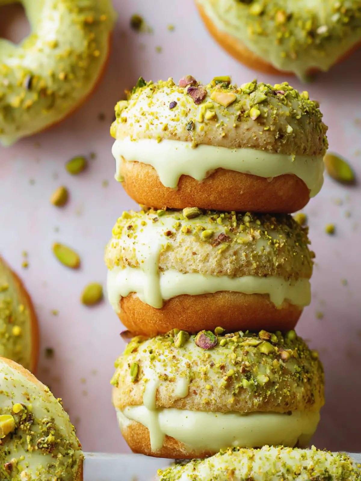 Decadent Donuts Filled With Pistachio Pastry Cream Delight 5 Donuts Filled With Pistachio Pastry Cream