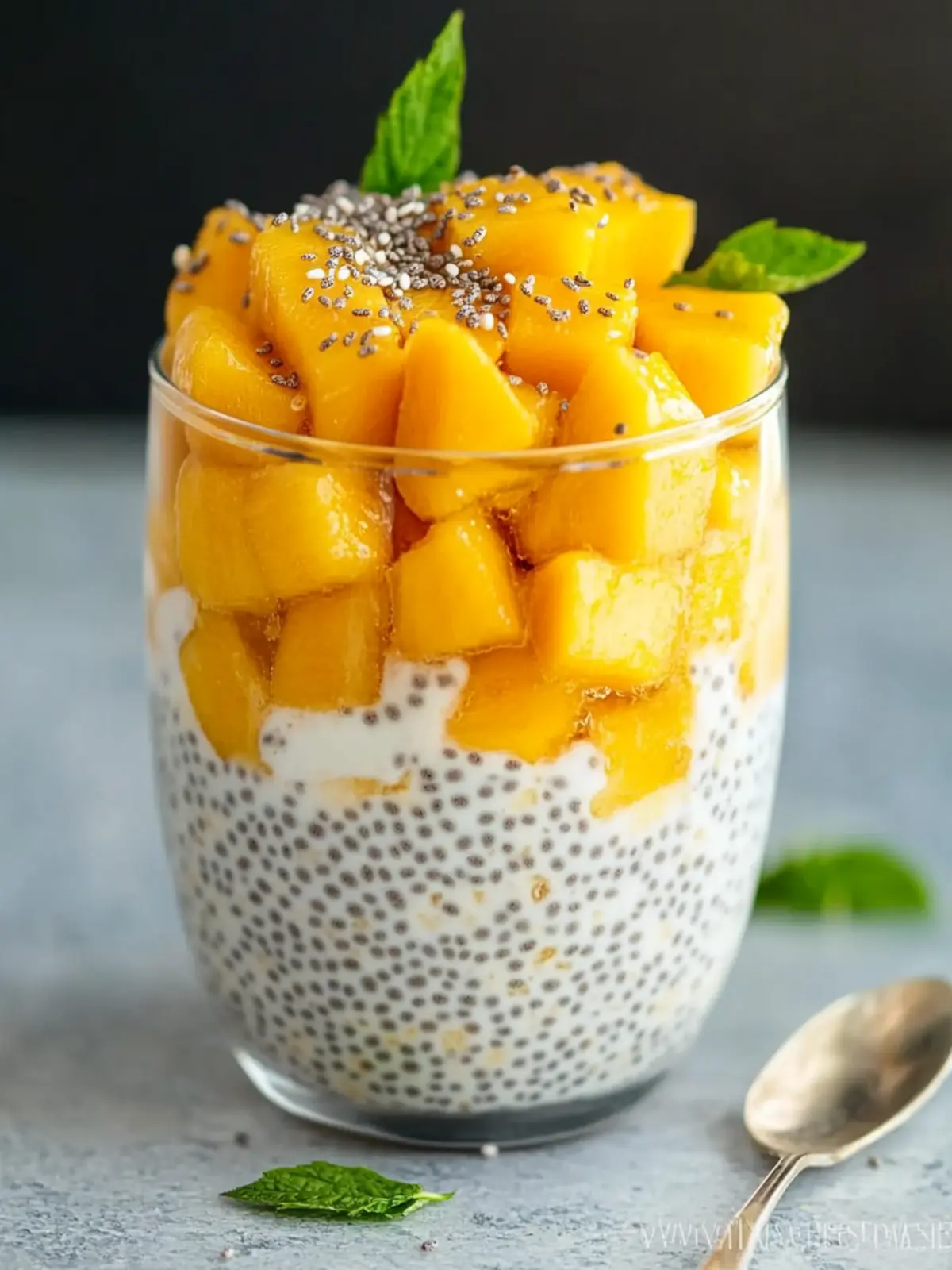 Delicious Fresh Mango Coconut Chia Seed Parfait Recipe! 3 Fresh Mango Coconut Chia Seed Parfait