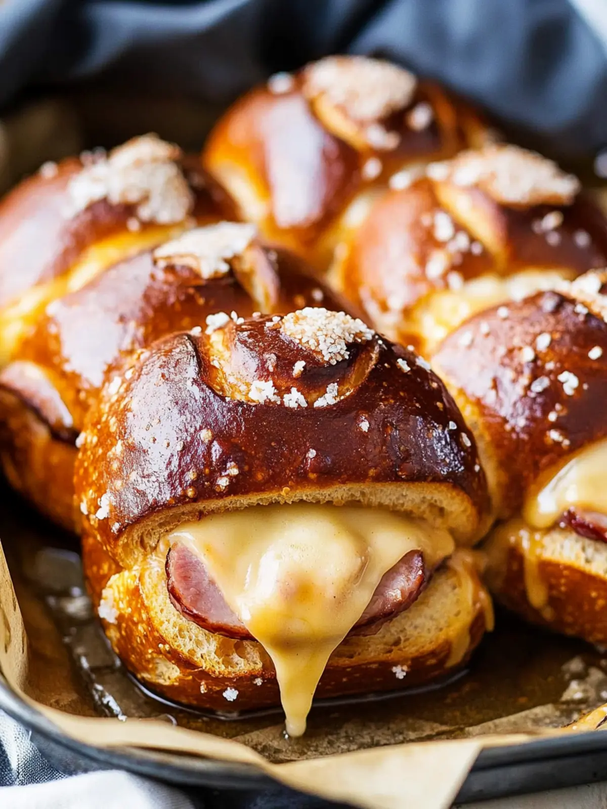 Irresistible Honey Mustard Ham & Cheese Pretzel Sliders to Love 5 Honey Mustard Ham & Cheese Pretzel Sliders