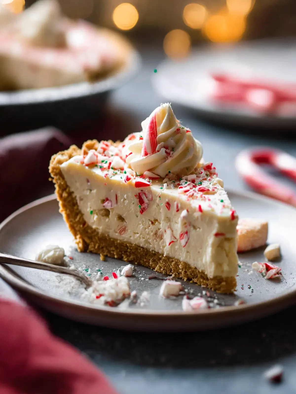Indulge in White Chocolate Candy Cane Pie Bliss 3 White Chocolate Candy Cane Pie