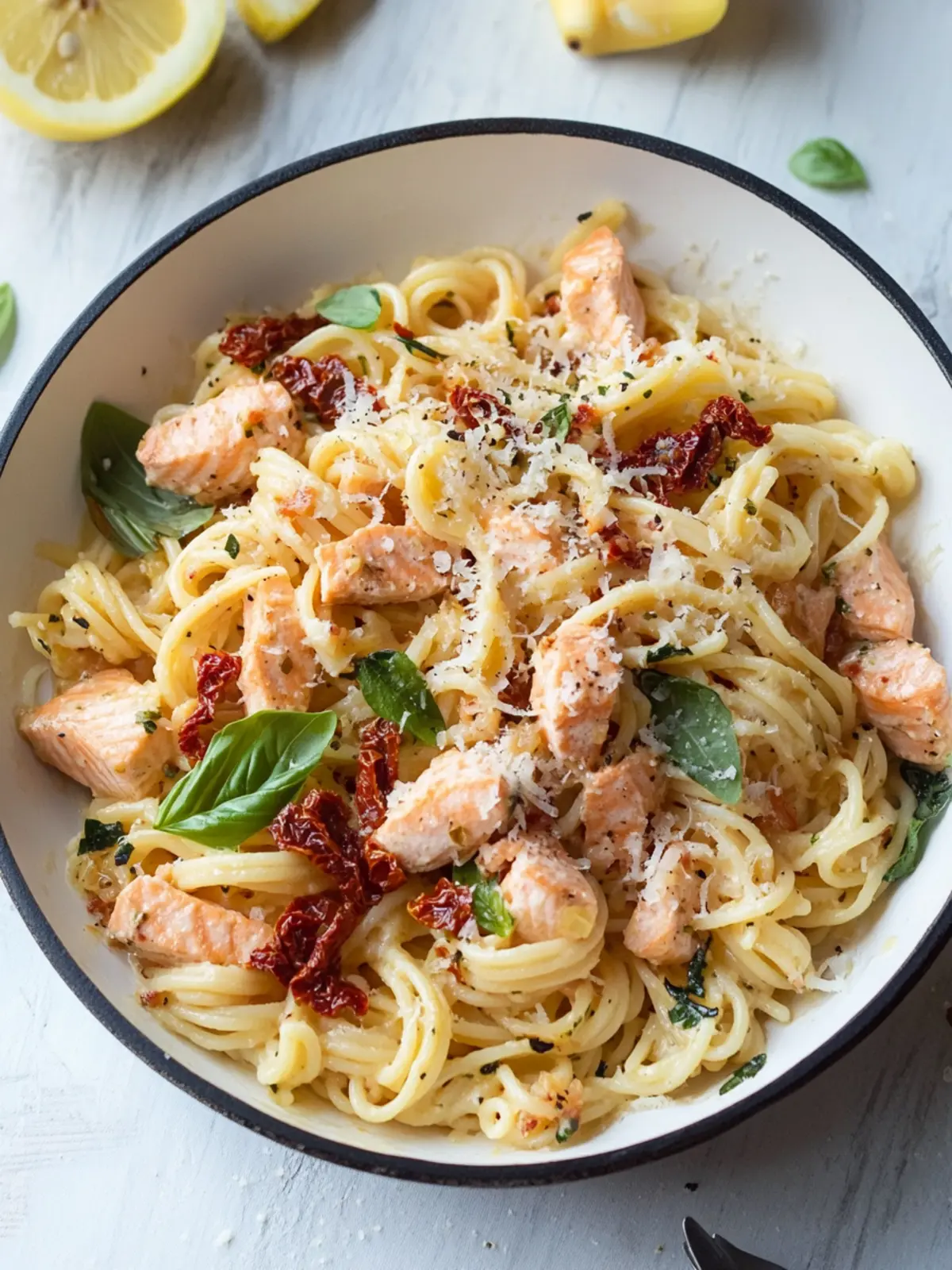 Delicious Salmon Pasta With Sun-Dried Tomatoes in 30 Minutes 3 Salmon Pasta With Sun-Dried Tomatoes