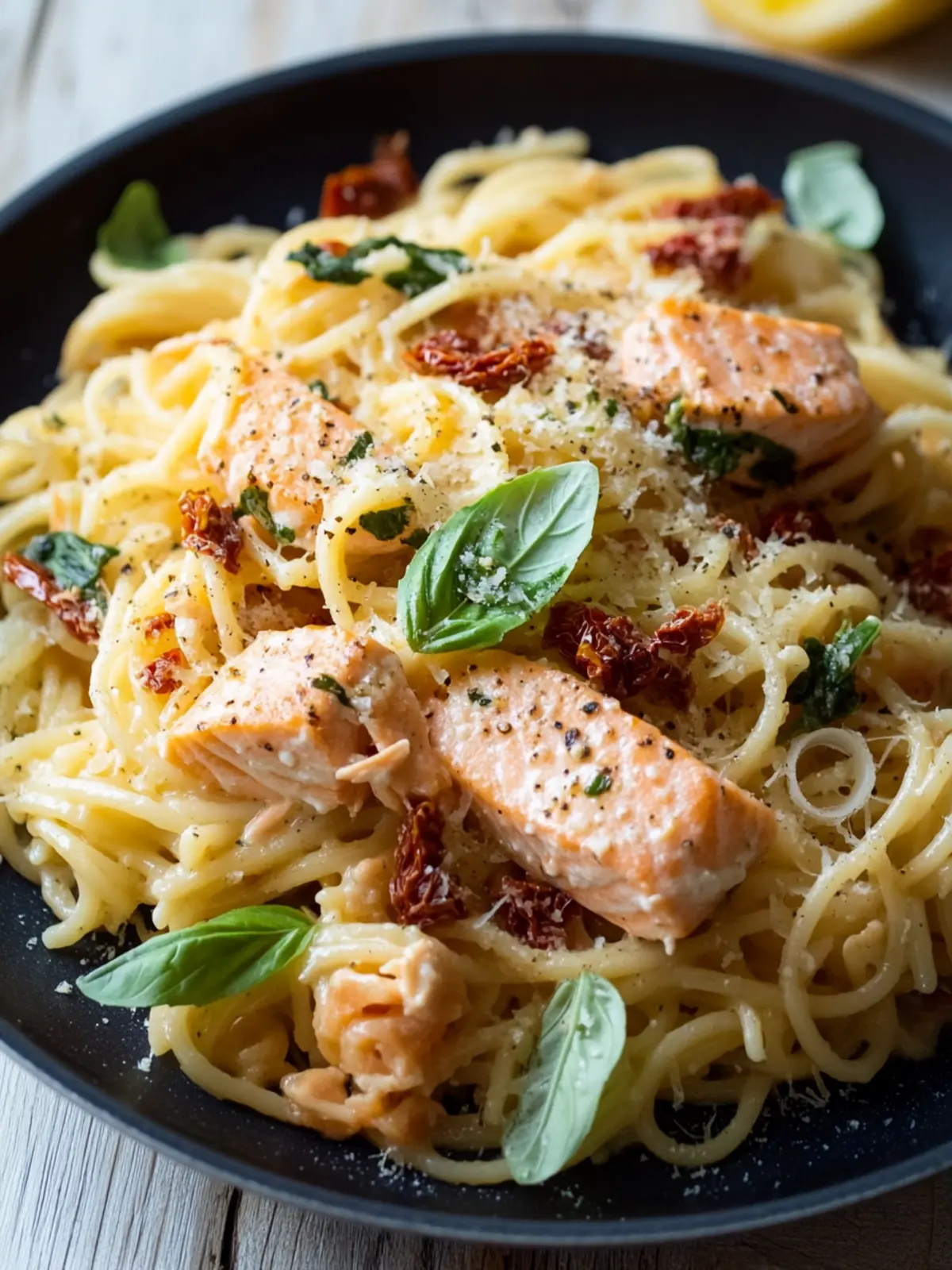 Delicious Salmon Pasta With Sun-Dried Tomatoes in 30 Minutes 2 Salmon Pasta With Sun-Dried Tomatoes