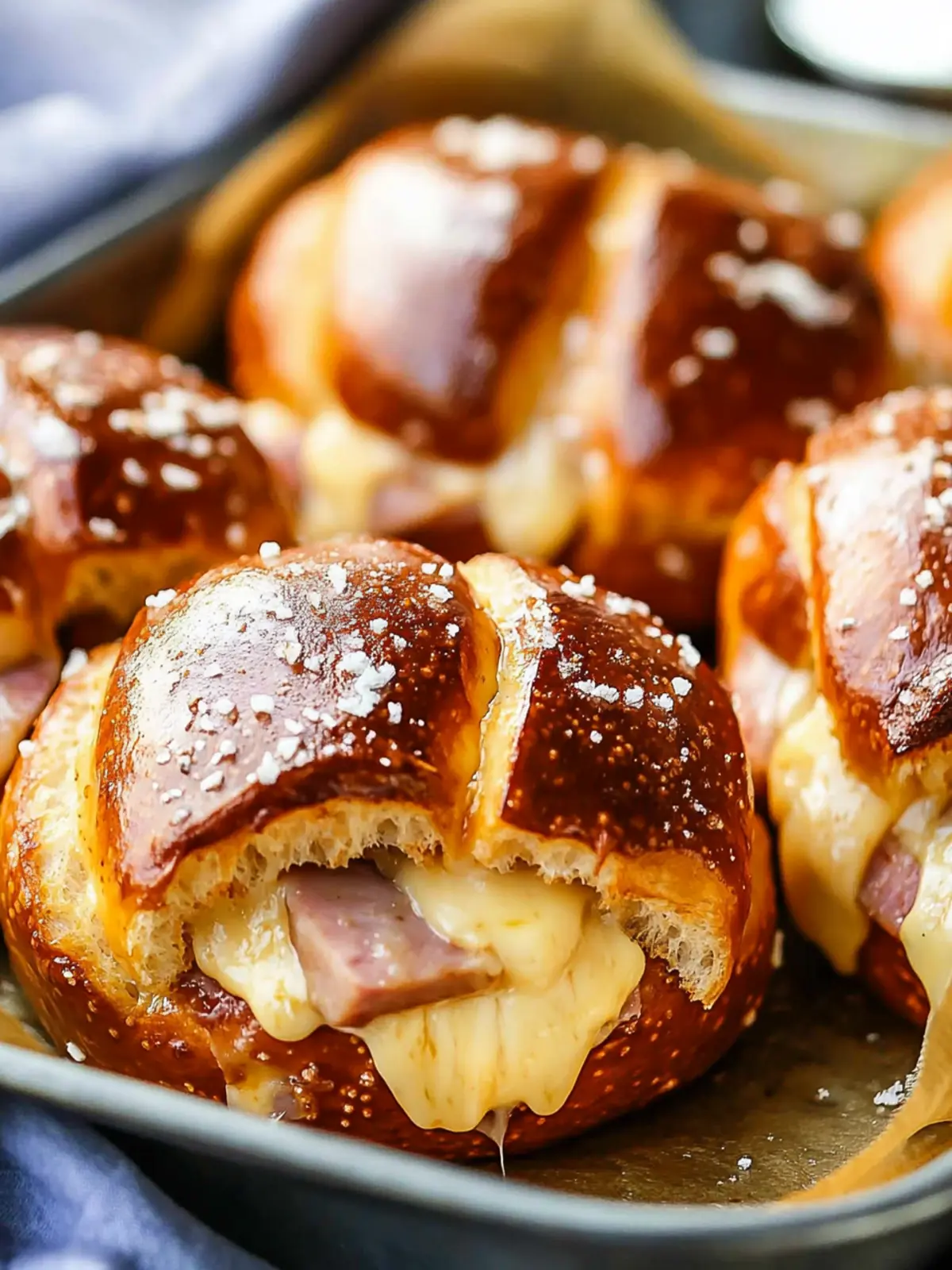Irresistible Honey Mustard Ham & Cheese Pretzel Sliders to Love 2 Honey Mustard Ham & Cheese Pretzel Sliders